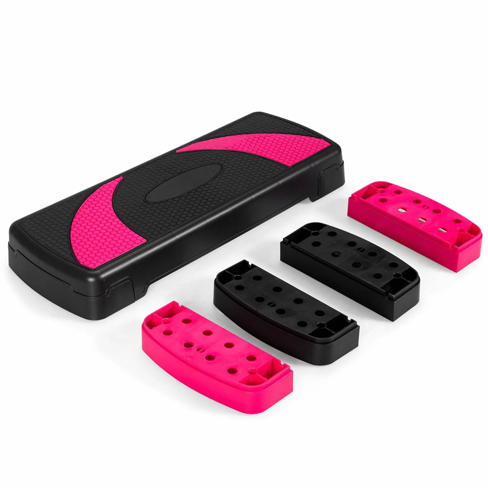 KOMFOTTEU Step fitness z regulacją wysokości w zakresie 10/15/21 cm, aerobik z odpinanymi nogami, platforma sportowa Stepper o pojemności do 250 kg, trening w domu i siłowni