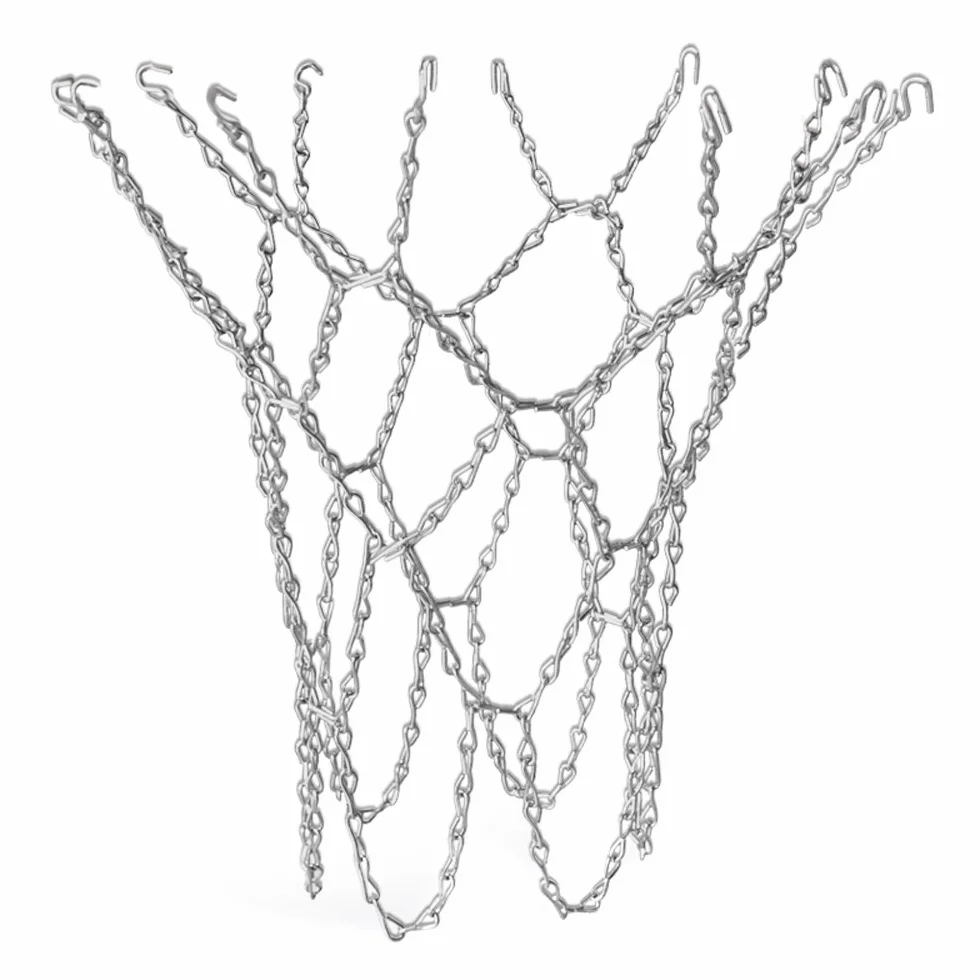 TRIXES Rete da Pallacanestro in Metallo Argentata, Catenella Resistente, Sostituzione Ganci a S