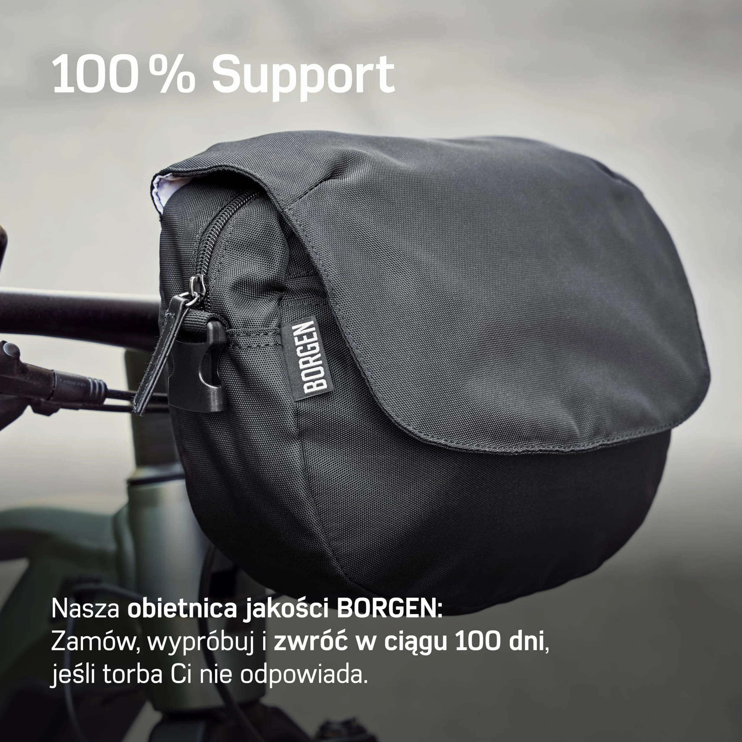 Borgen KLICKfix torba na kierownicę rowerową – wodoodporna i przestronna torba na kierownicę rowerową 5 l – torba rowerowa na kierownicę
