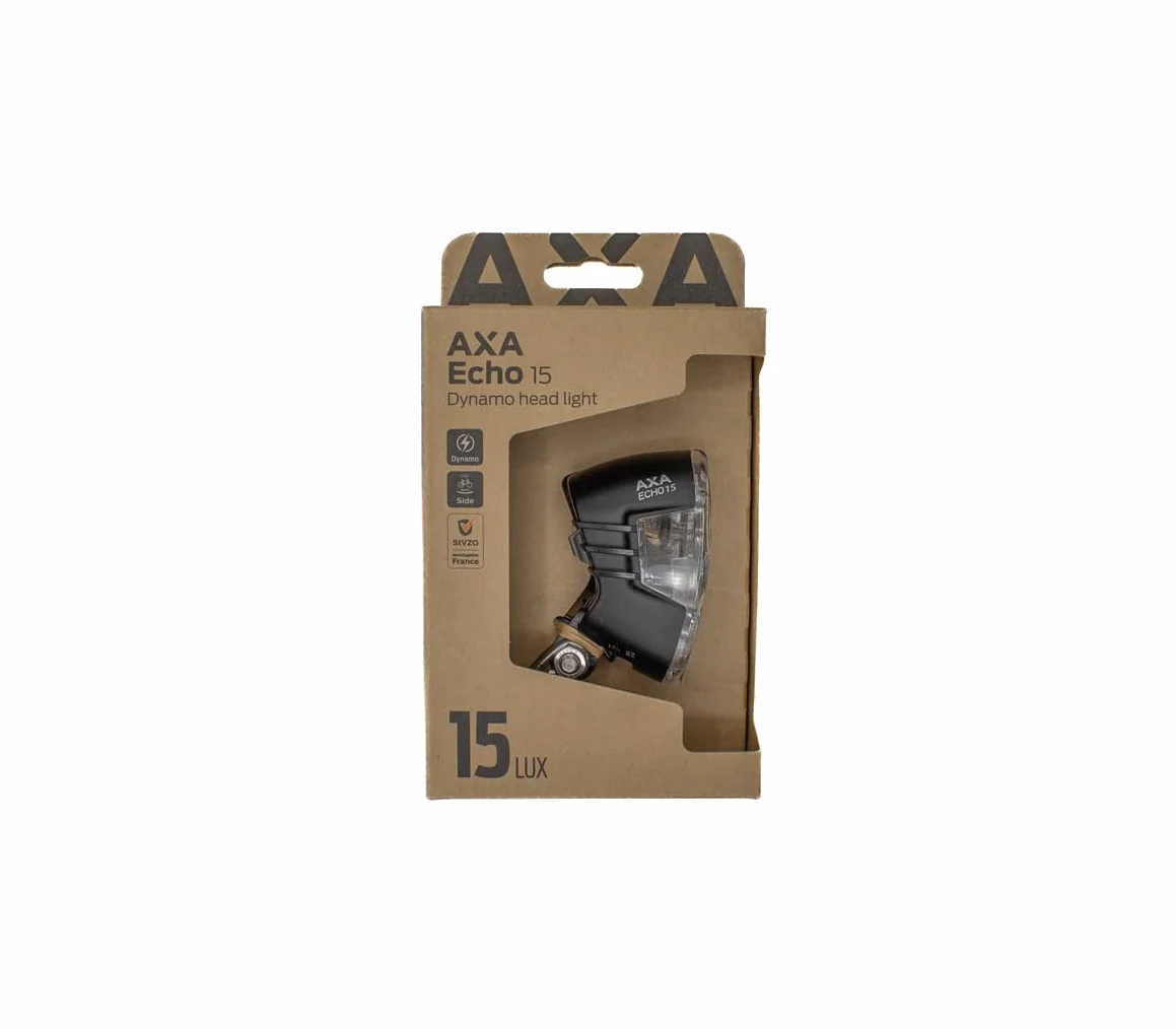AXA Echo 15 Switch – Dynamo światło rowerowe – 15 luksów – z reflektorem – widoczne z boku – dopuszczone do ruchu drogowego (obowiązują przepisy lokalne)