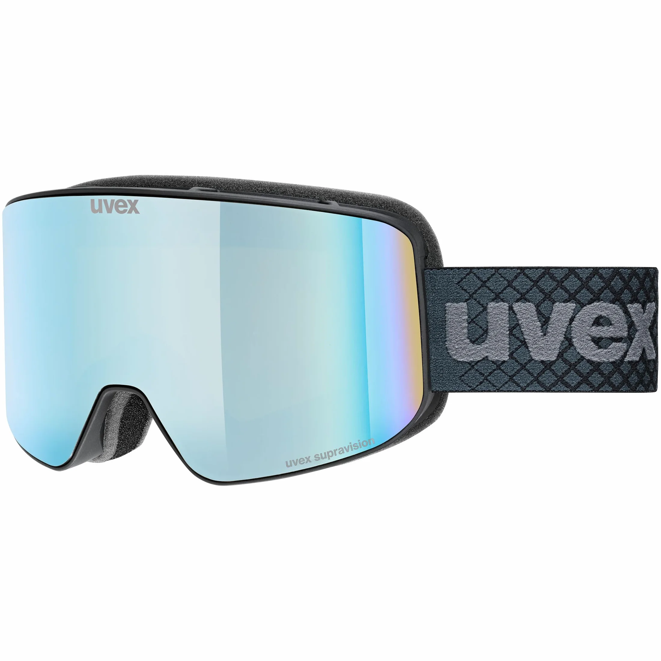 uvex pyrit FM, Gogle narciarskie unisex-dorosły, schwarz matt dl/saphirblau-klar S2, one size