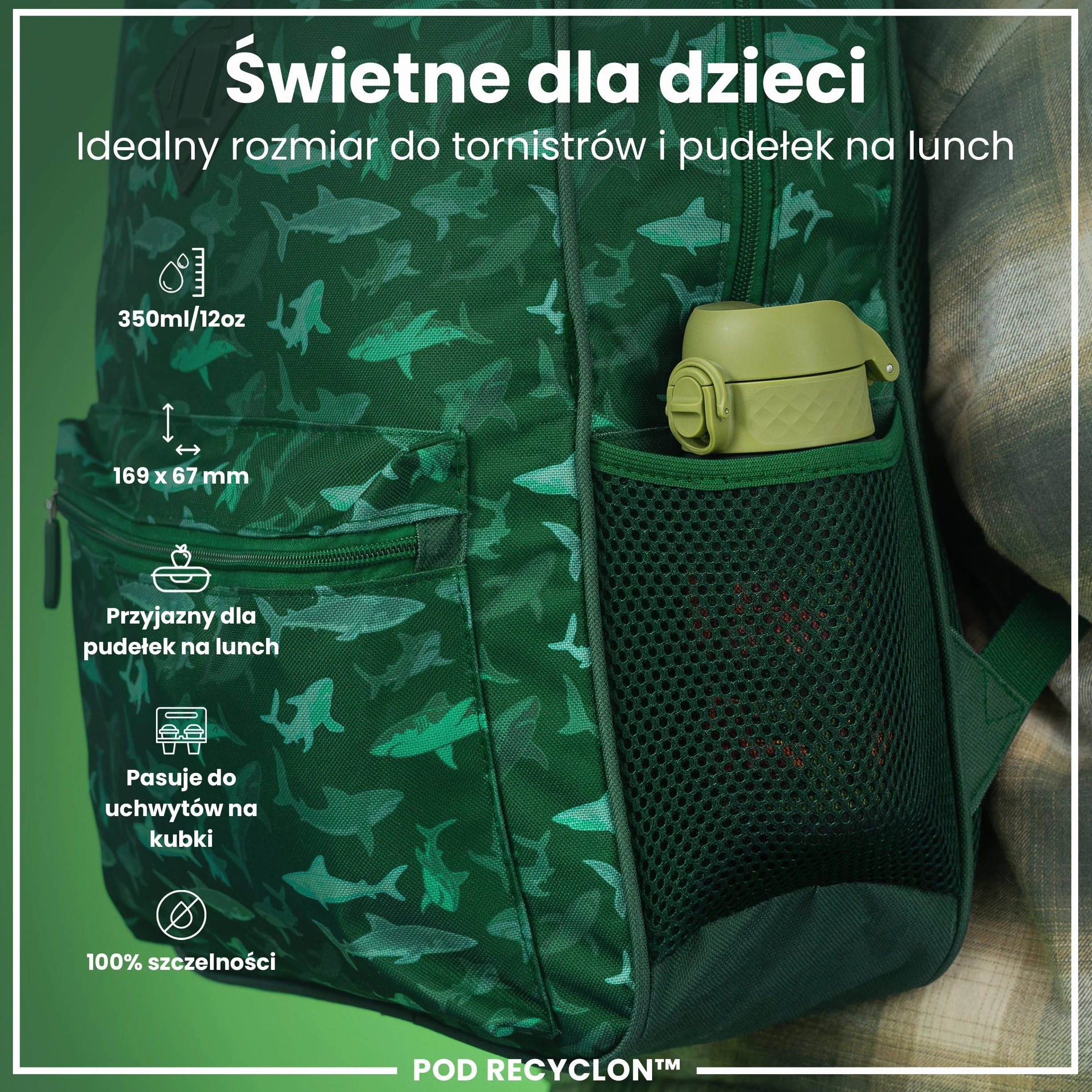 ION8 Butelka dla Dzieci, 350 ml/12 oz, Szczelna, Łatwa do Otwarcia, Bezpieczny Zamek, Można Myć w Zmywarce, Bez BPA, Uchwyt do Przenoszenia, Łatwa do Czyszczenia, Bezwonny, Maszyny Rolnicze