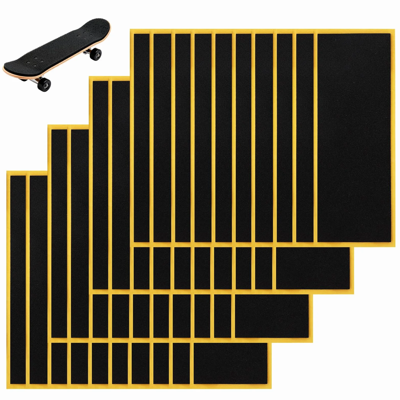 Taśma do Fingerboard 110x38mm Antypoślizgowa Piankowa Naklejka Chwytna Mocny Klej Czarny