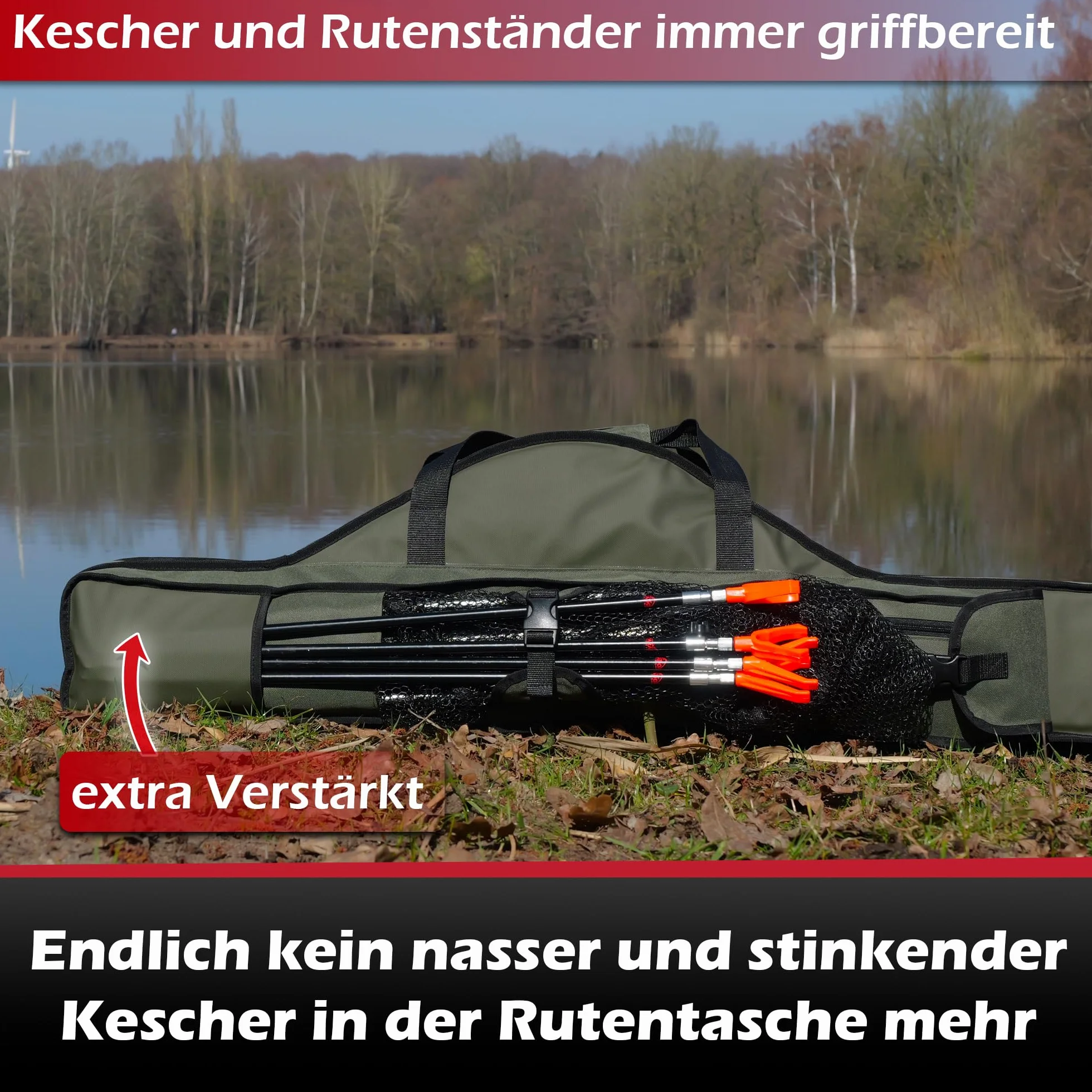 Paradox Fishing Torba wędkarska z 2/3/4 przegródkami, 120 cm, 130 cm, 150 cm, 160 cm, 190 cm, torba wędkarska
