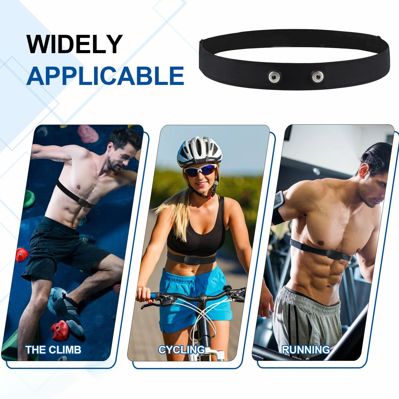 Regulowany pasek Cardio (70 cm do 105 cm) do czujnika serca, pasek Cardio Bluetooth Ant+, kompatybilny z Garmin, Wahoo, Polar H10 H9, Coospo, Magene, Bryton, Livlov
