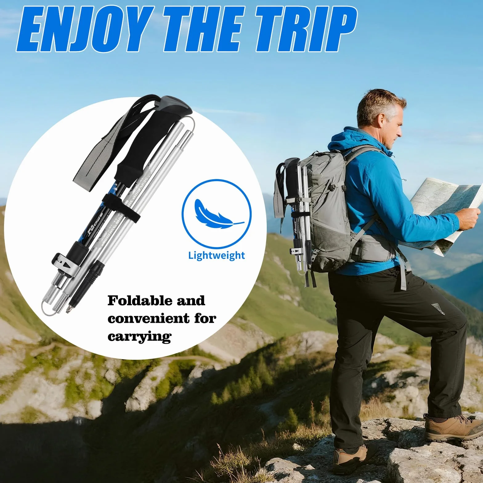Aluminiowe kijki trekkingowe teleskopowe 110-130 cm do nordic walkingu