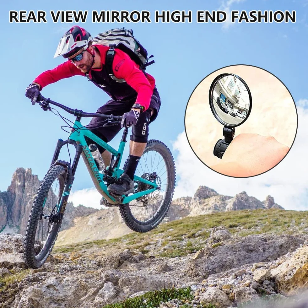 Lusterka rowerowe HD wypukłe 360° 2 sztuki czarne 8 cm