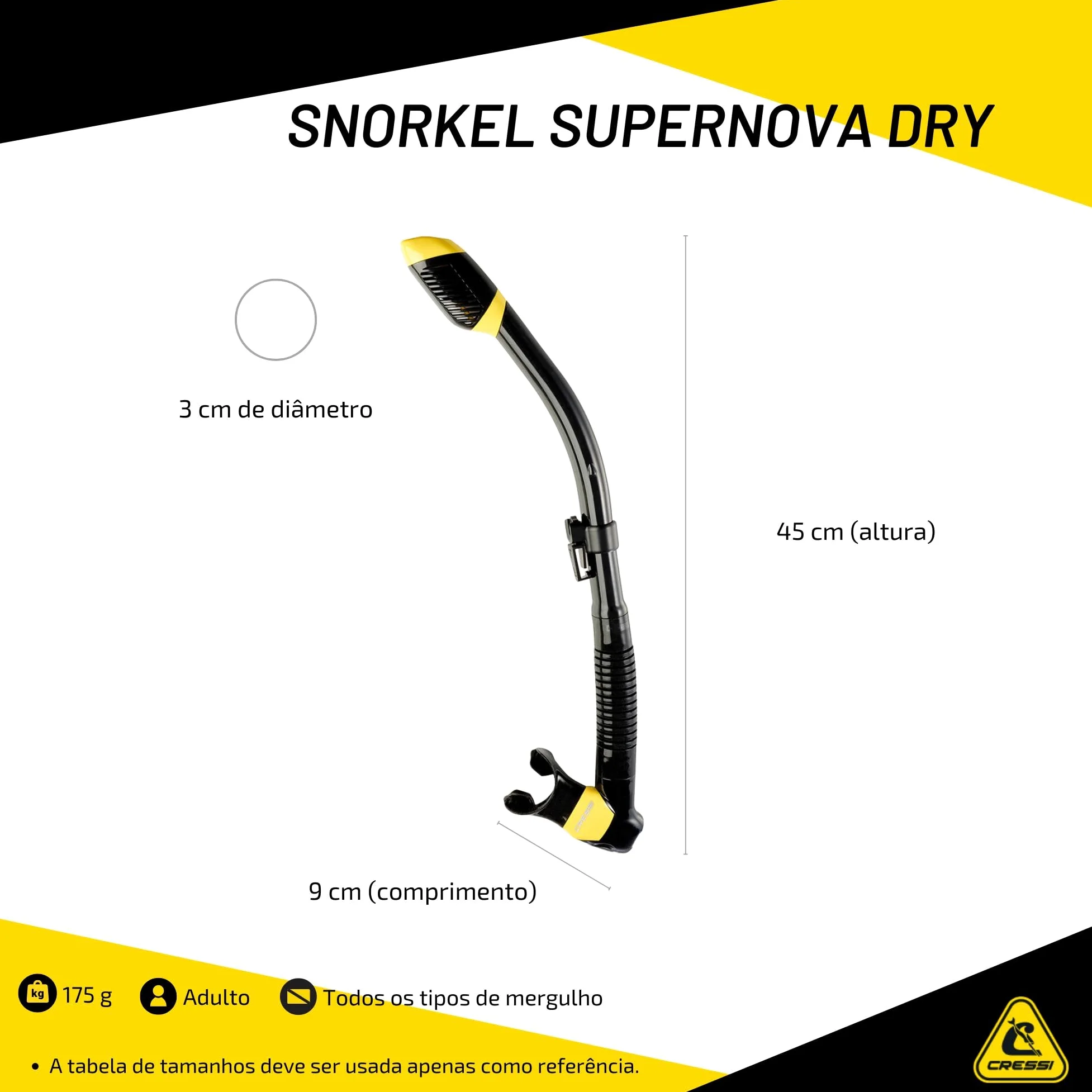 Cressi Unisex-Adult Cressi Dry Snorkel Fajki Do Sportów Wodnych,Czarny/Czerwony,Jeden Rozmiar,Es259558