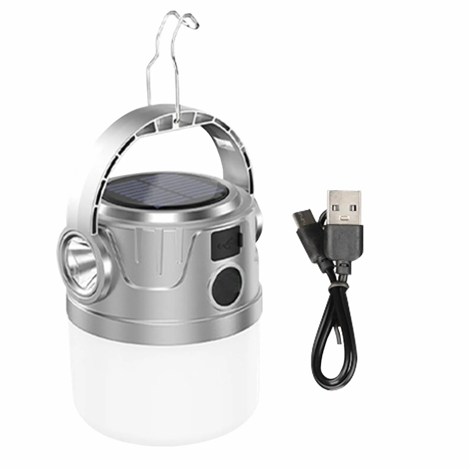 Lampa solarna na kemping | Latarnia kempingowa LED z możliwością ponownego ładowania, z USB, przenośna lampa outdoorowa z cyfrowym wyświetlaczem, na wędrówki, wędkowanie i kemping