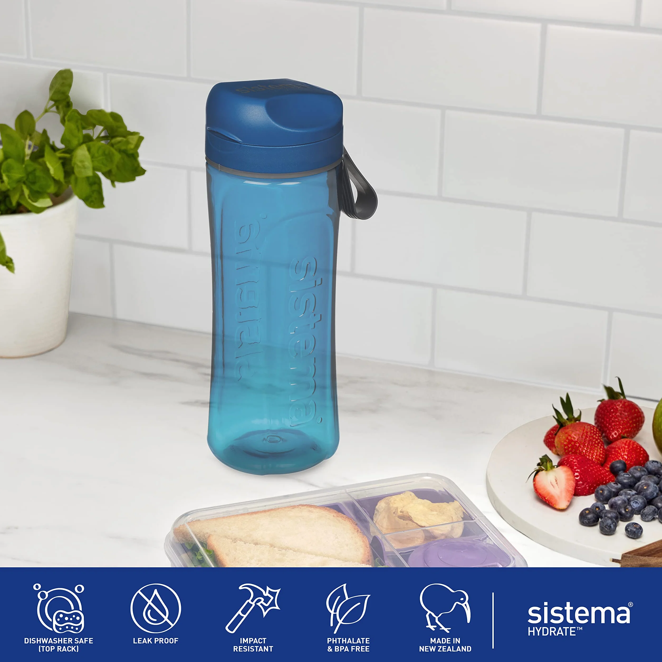 Sistema Swift Sports butelki na wodę 600 ml Tritan, bez BPA, odporne na uderzenia, 2 sztuki