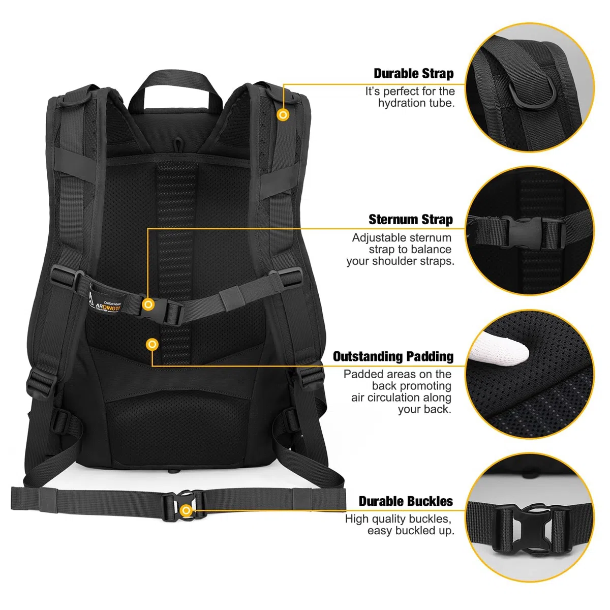 Mardingtop Plecak taktyczny, 25 l, plecak outdoorowy, plecak turystyczny, wielokrotny plecak podróżny, plecak trekkingowy