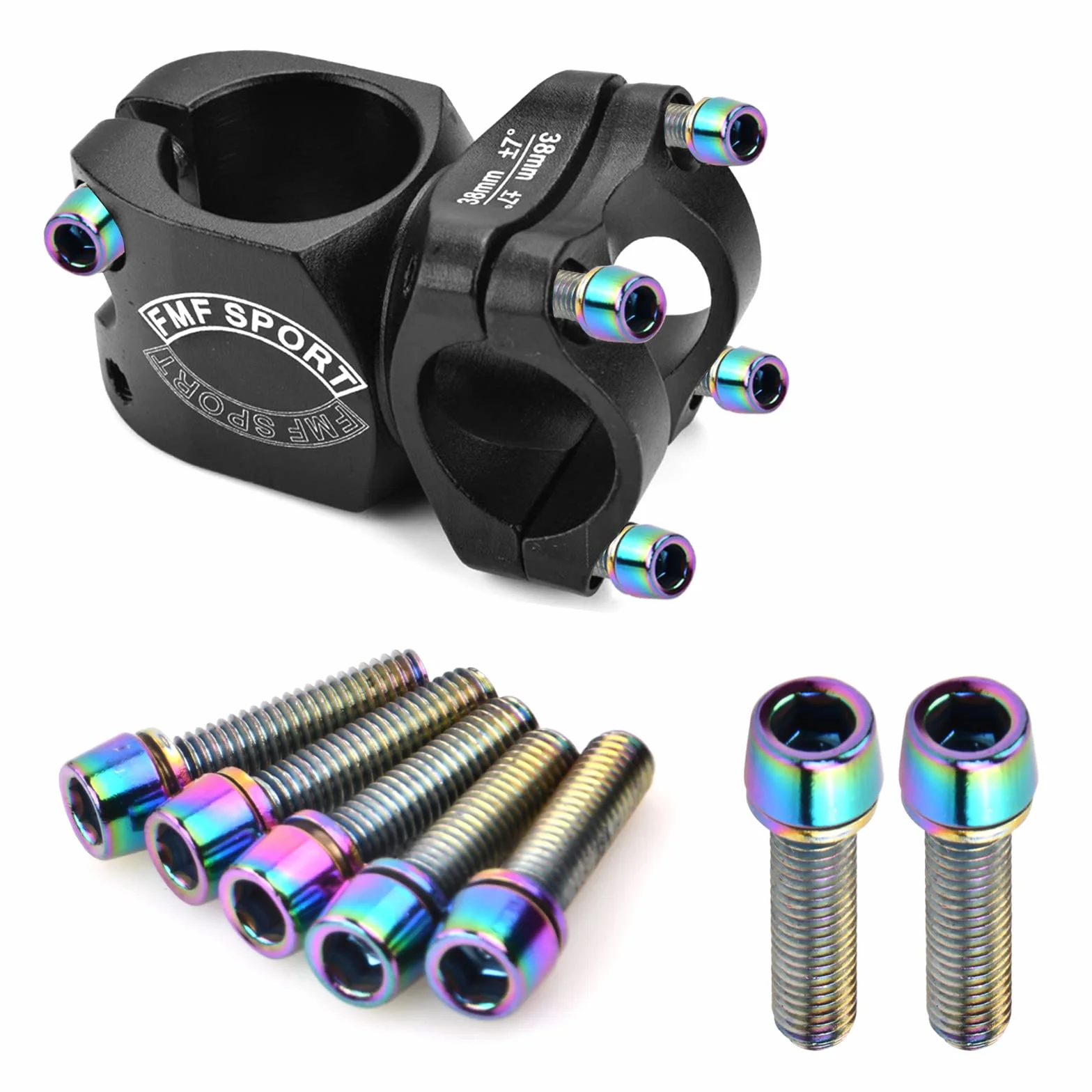 Śruby do mostka rowerowego M5 x 20 mm z podkładkami, śruby stożkowe do roweru górskiego (czarne)