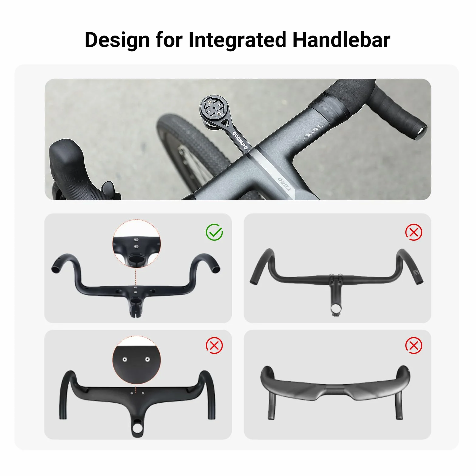 CooSpo Uchwyt na komputer rowerowy, szybkie mocowanie do komputera rowerowego Garmin, Wahoo, Bryton, kompatybilny z gopro, uchwyt rowerowy z przodu