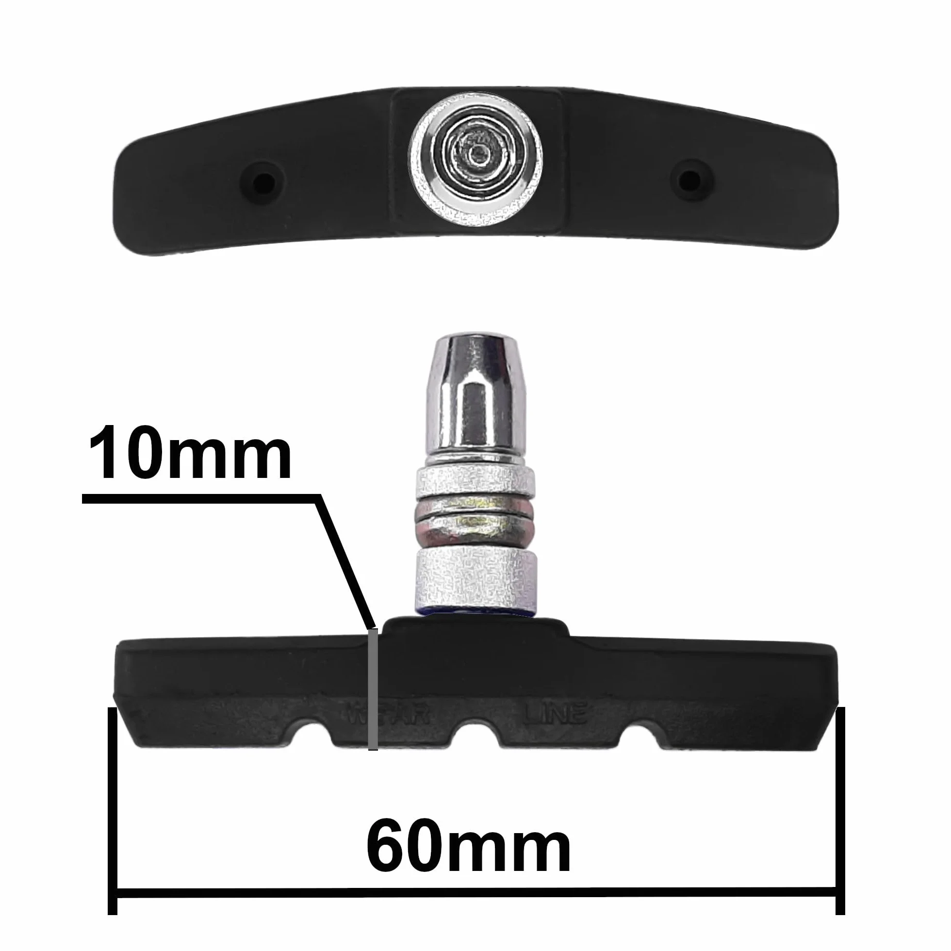 4X Klocki hamulcowe do rowerów, 2 pary, 60 mm, symetryczne, kompatybilne z Shimano Tektro Avid Sram Obręcz rowerowa MTB MTB City
