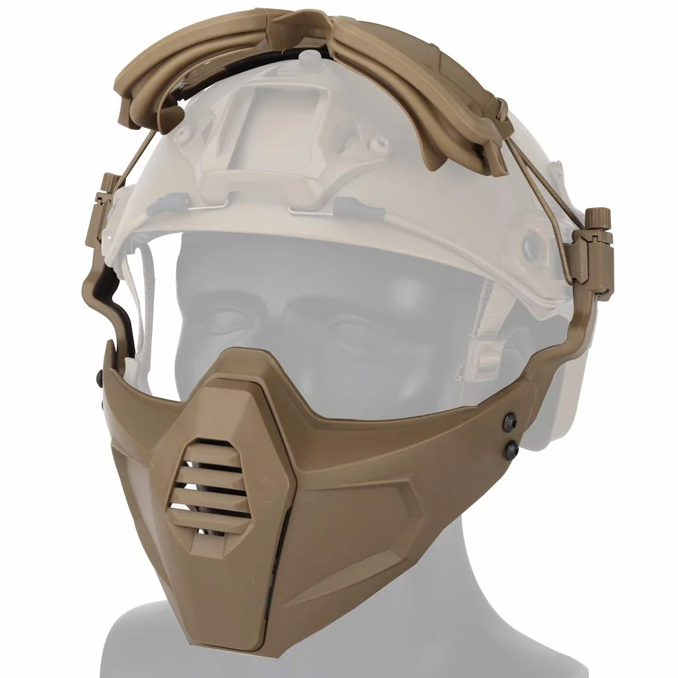FAST kask ochronne gogle do jazdy konnej okulary ze zdejmowaną maską na twarz pasują do Airsoft Paintball Halloween Party