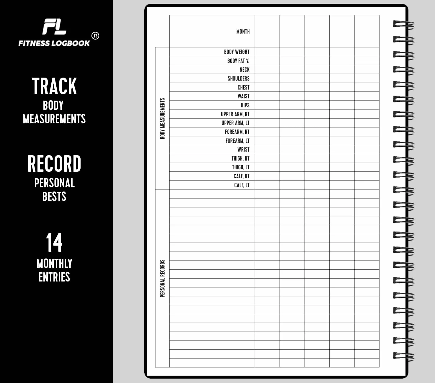 Dziennik fitness, śledzenie 150 treningów, gruby papier, trwała okładka, A5, dziennik treningowy, planer, śledzenie utraty wagi, przyrost masy mięśniowej, ćwiczenia na siłowni, postępy w kulturystyce