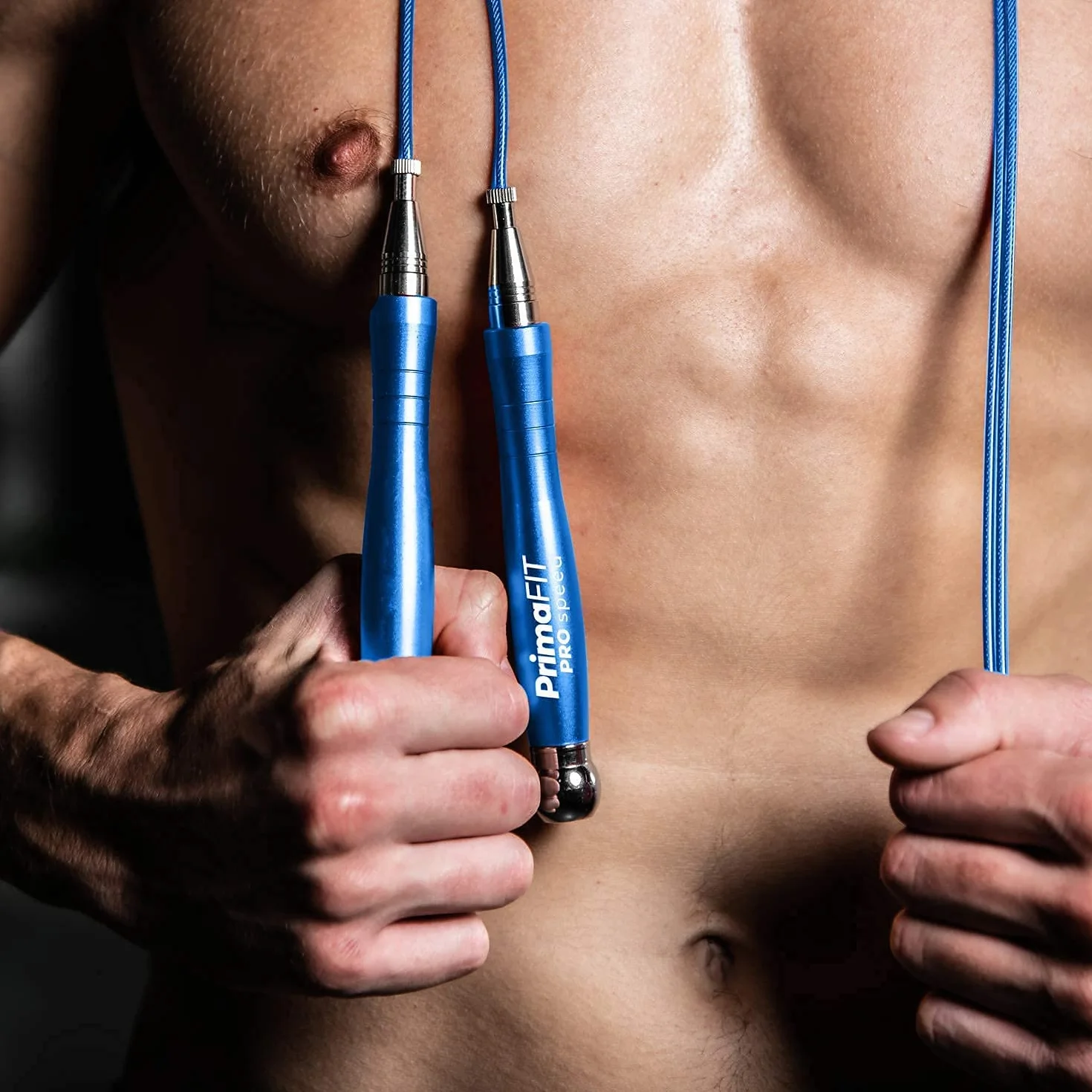 PrimaFIT Skakanka dla dorosłych Fitness Pro Speed Jump Rope 3 m, regulowana z obciążnikami, 2 łożyskiem kulkowym i antypoślizgowymi uchwytami, profesjonalna skakanka do boksu, MMA, crossfit, ekstra