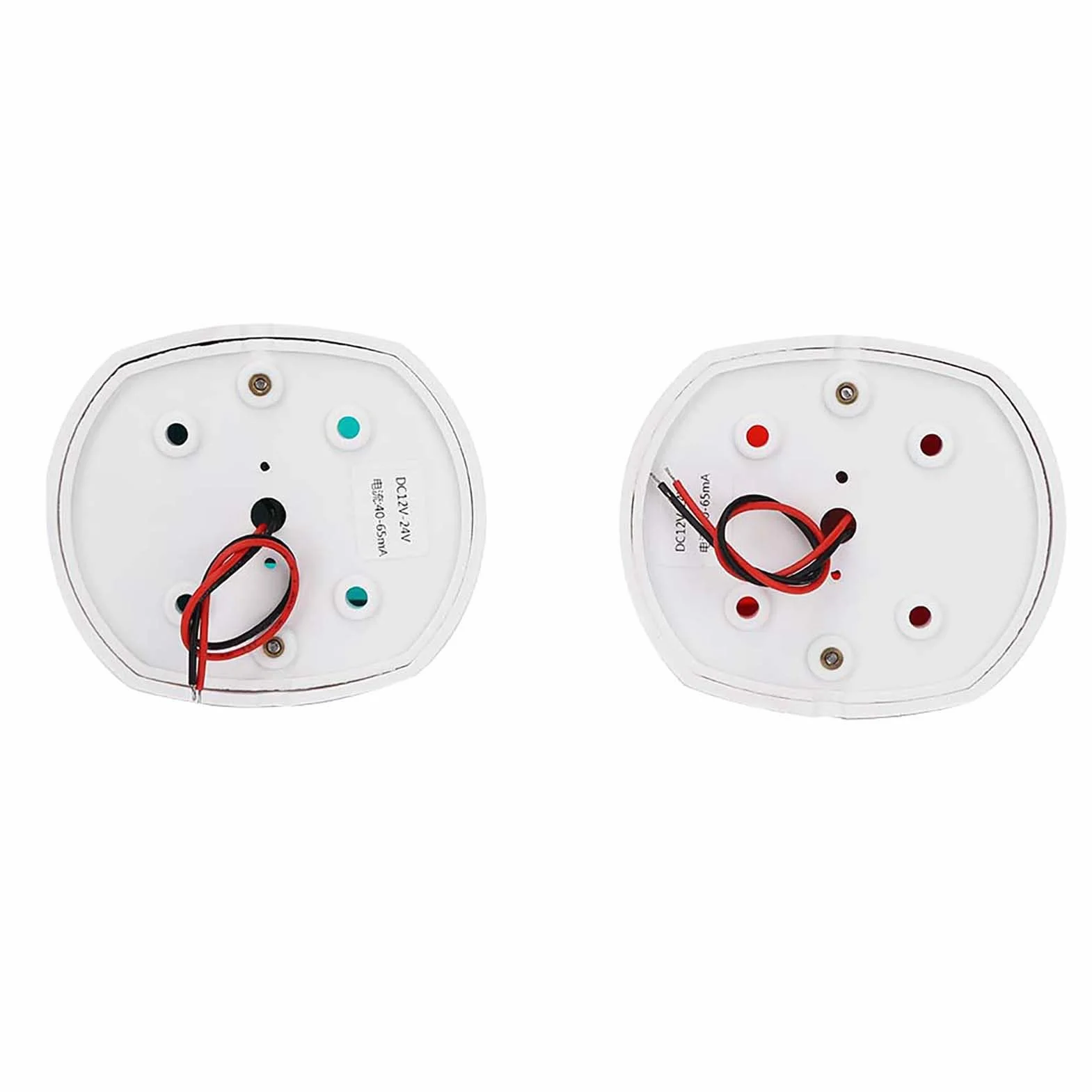 Qiilu Para świateł nawigacyjnych LED łodzi, czerwona zielona sferyczna lampa sygnalizacyjna, wodoodporna DC12V-24V 3W