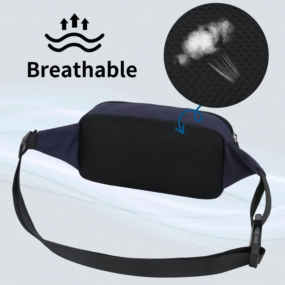 Saszetka na pas męska damska mała torebka na pasku sportowa Bum Hip Bag mężczyźni kobiety Waist Fanny Pack na podróże, wędrówki, trening psa na świeżym powietrzu, niebieski, 23x4x12 cm, sport