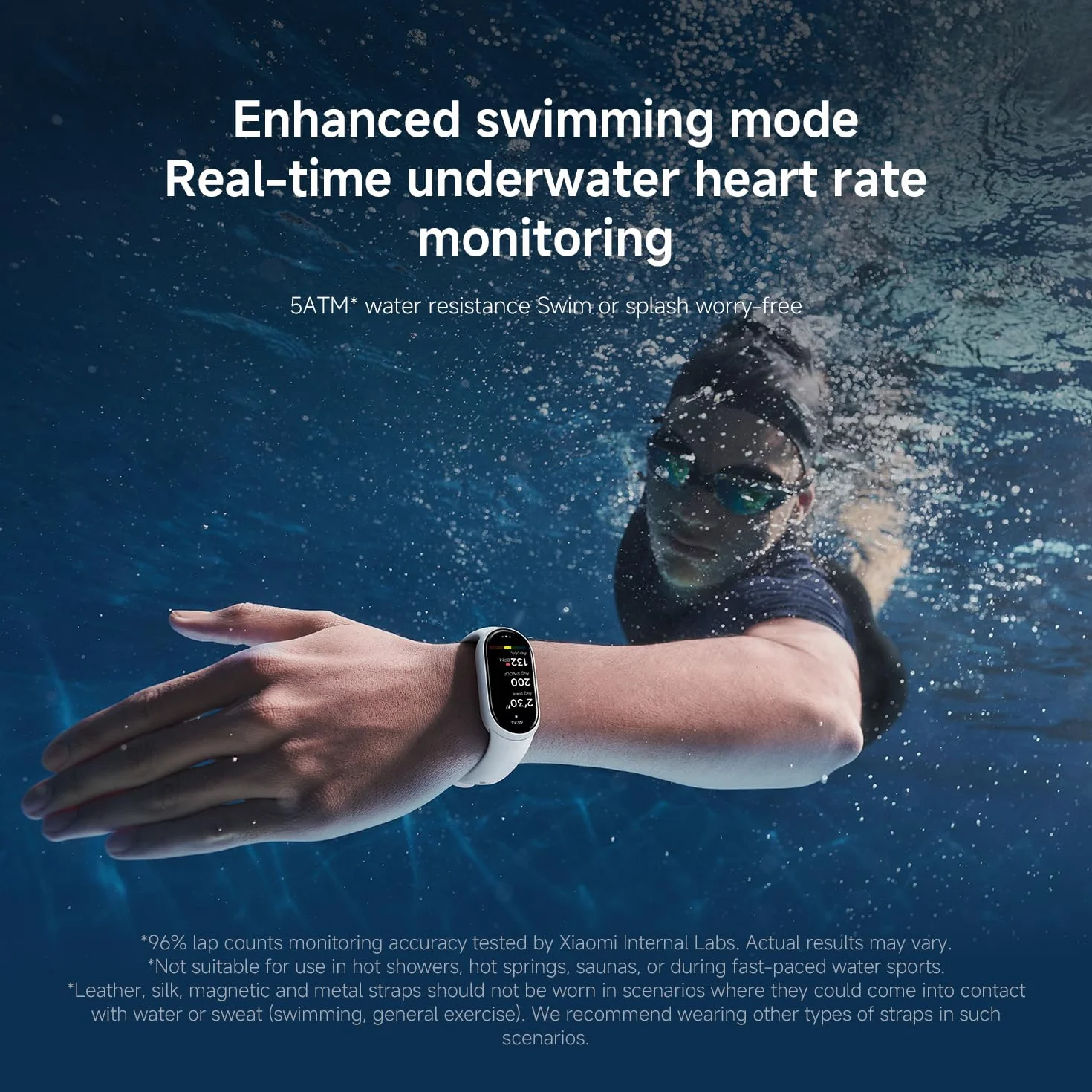 Xiaomi Smart Band 10, Smart Watch, Fitness Tracker, wyświetlacz AMOLED 1,72", akumulator 21 dni, wodoszczelność 5ATM, SPO₂ i pomiar tętna, monitorowanie snu, 150+ trybów sportowych, srebrny