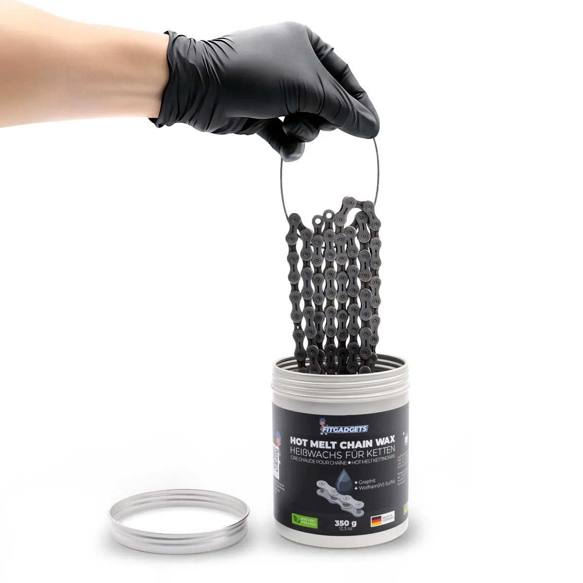 OH3 Fitgadgets uchwyt na łańcuszek ze stali nierdzewnej (5 sztuk) – pierścienie woskowe 30 cm do gorącego wzrostu łańcuchów rowerowych – pierścienie do łańcucha wielokrotnego użytku dla czystej
