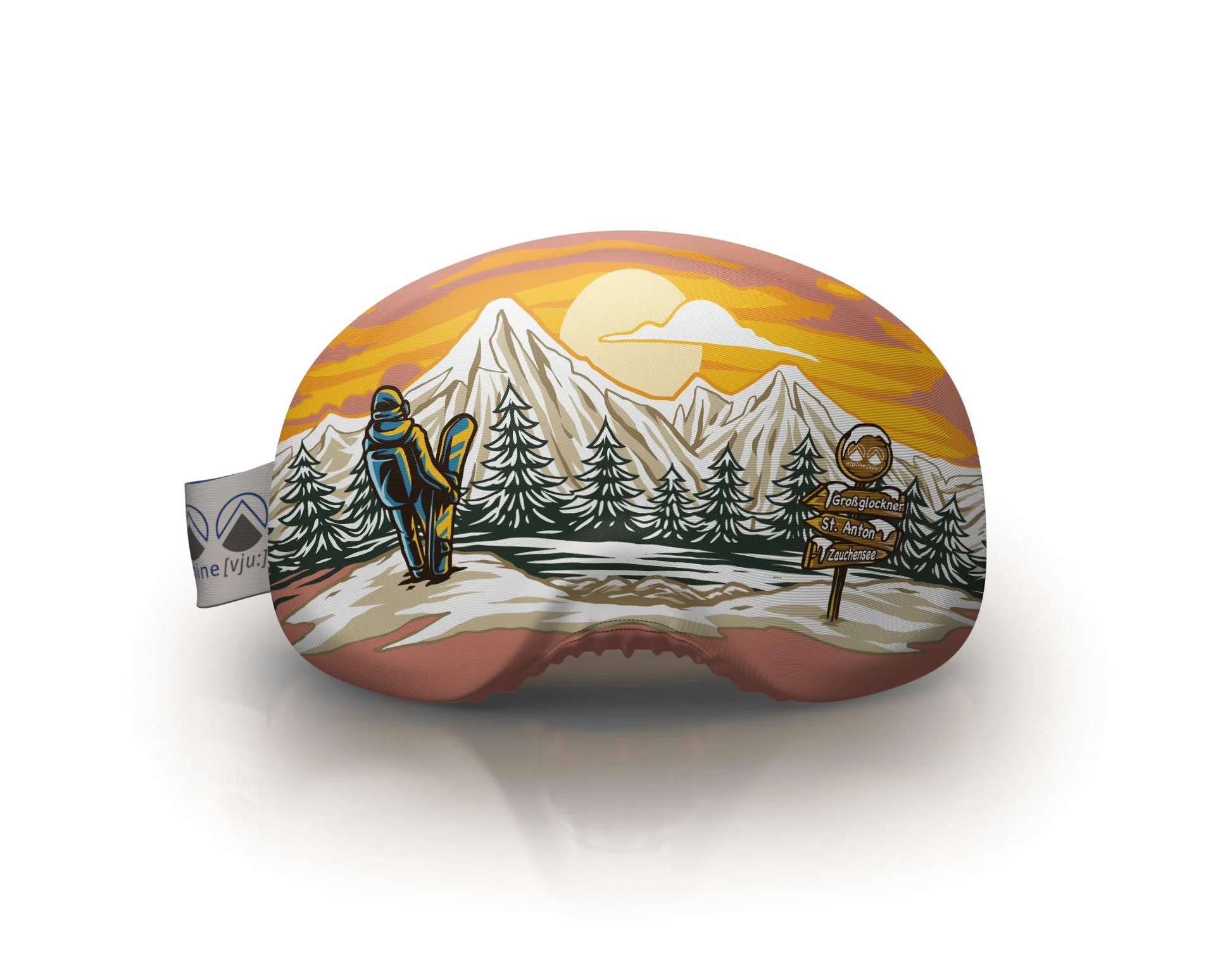 Ochrona gogli | Osłona ochronna na gogle | elastyczna z mikrofibry | unisex (Sunset Snowboard)
