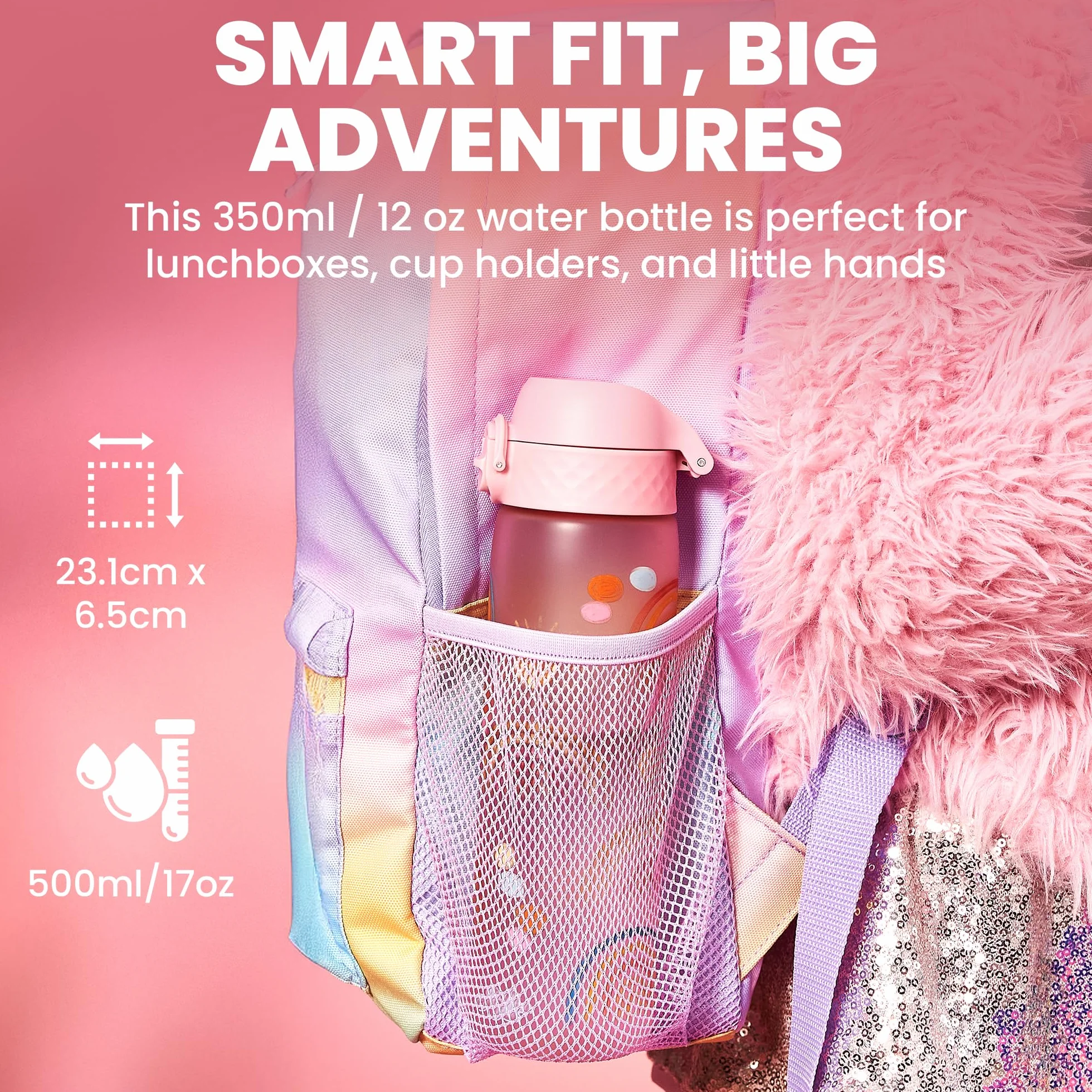 ION8 Butelka na Wodę 500 ml Szczelna Bez BPA Łatwe Czyszczenie