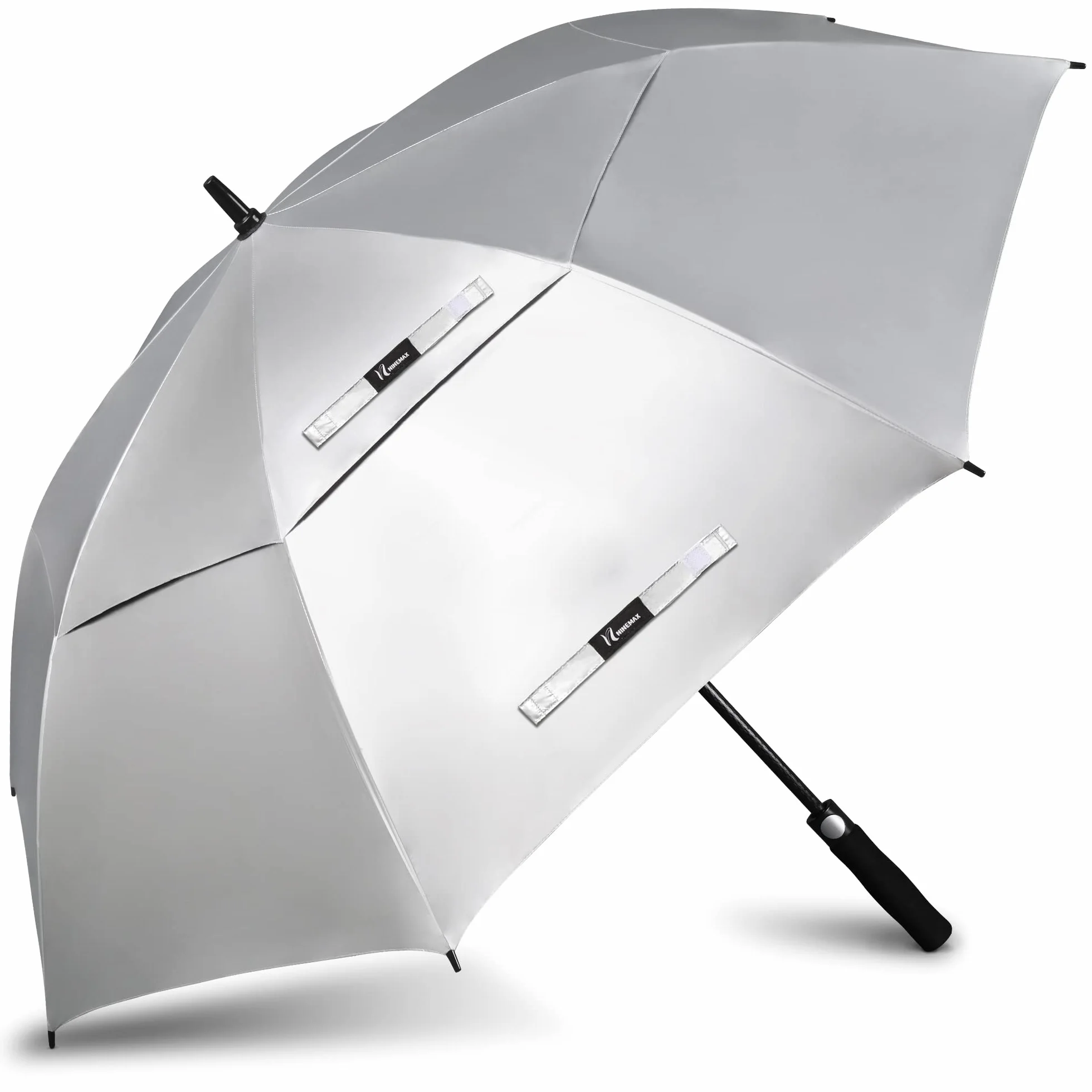 NINEMAX Duży parasol golfowy UV 130/54/162/168 cm, ochrona przed promieniowaniem UV, automatyczne otwierane parasole golfowe, wiatroszczelny, mocny, podwójny baldachim dla kobiet mężczyzn