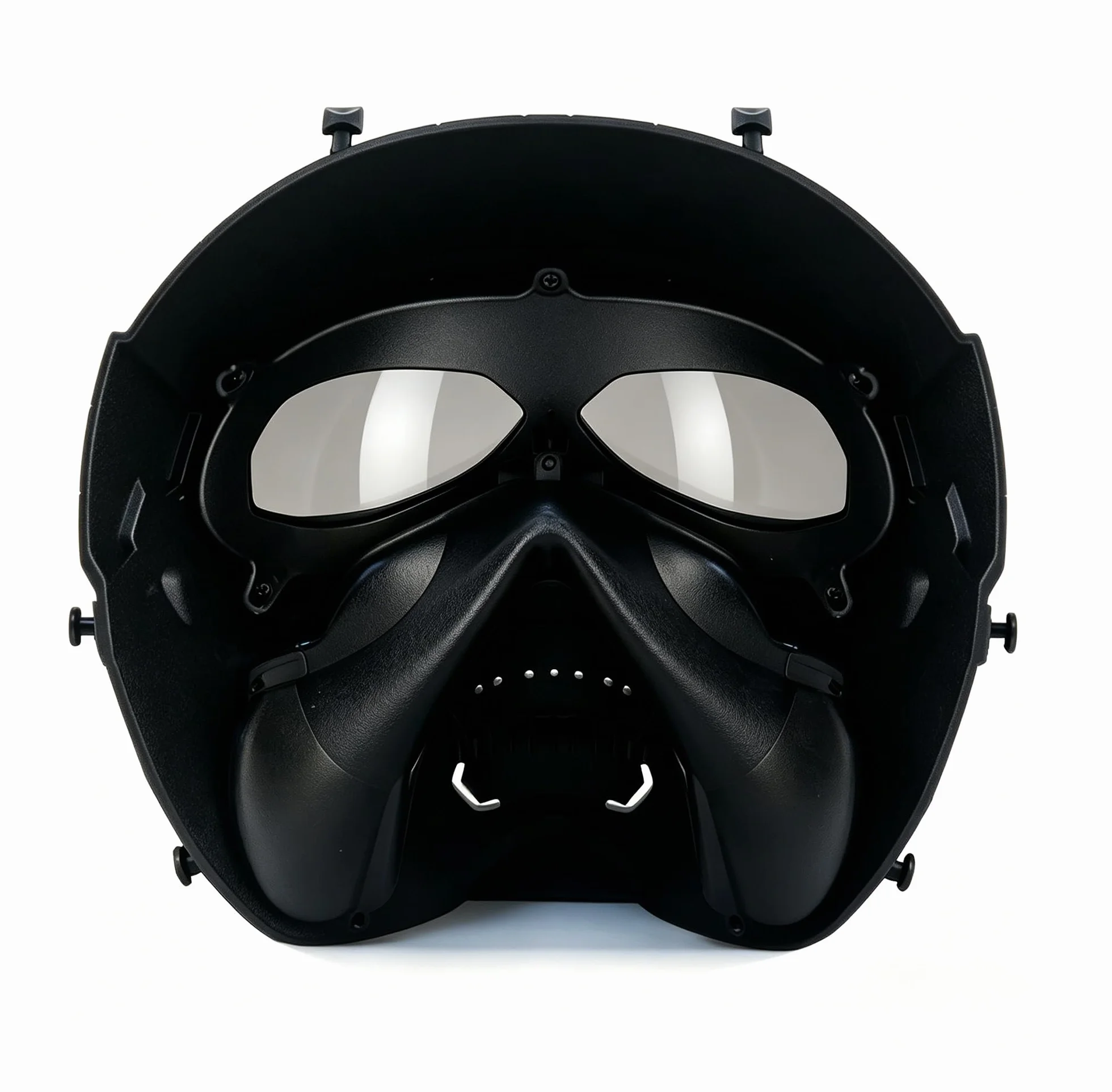 Maska paintballowa taktyczna z czaszką ochronna na całą twarz szara przezroczysta na polowanie CS Halloween