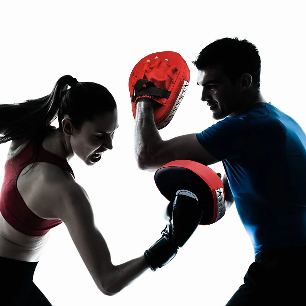 Łapy z poliuretanu z wysokiej jakości wyściółką, zakrzywione łapy bokserskie do sportów walki, MMA, Muay Thai, karate, taekwondo, kickboxingu i boksu, 1 para padów bokserskich
