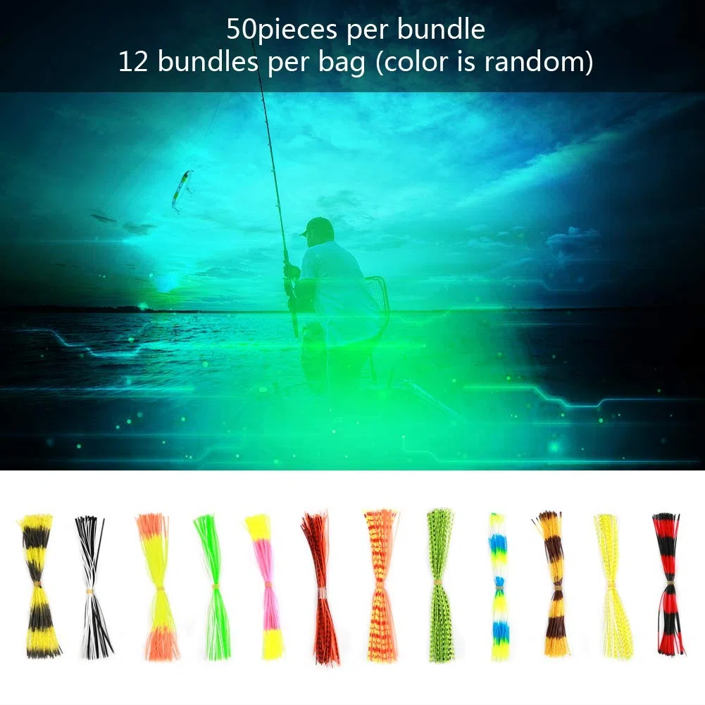 Silikonowe spódnice 600 nici Jig Lure spódnice Miękkie silikonowe spódnice przynęty Wymiana akcesoriów dla DIY Spinnerbaits Jig Lure akcesoria do wiązania much