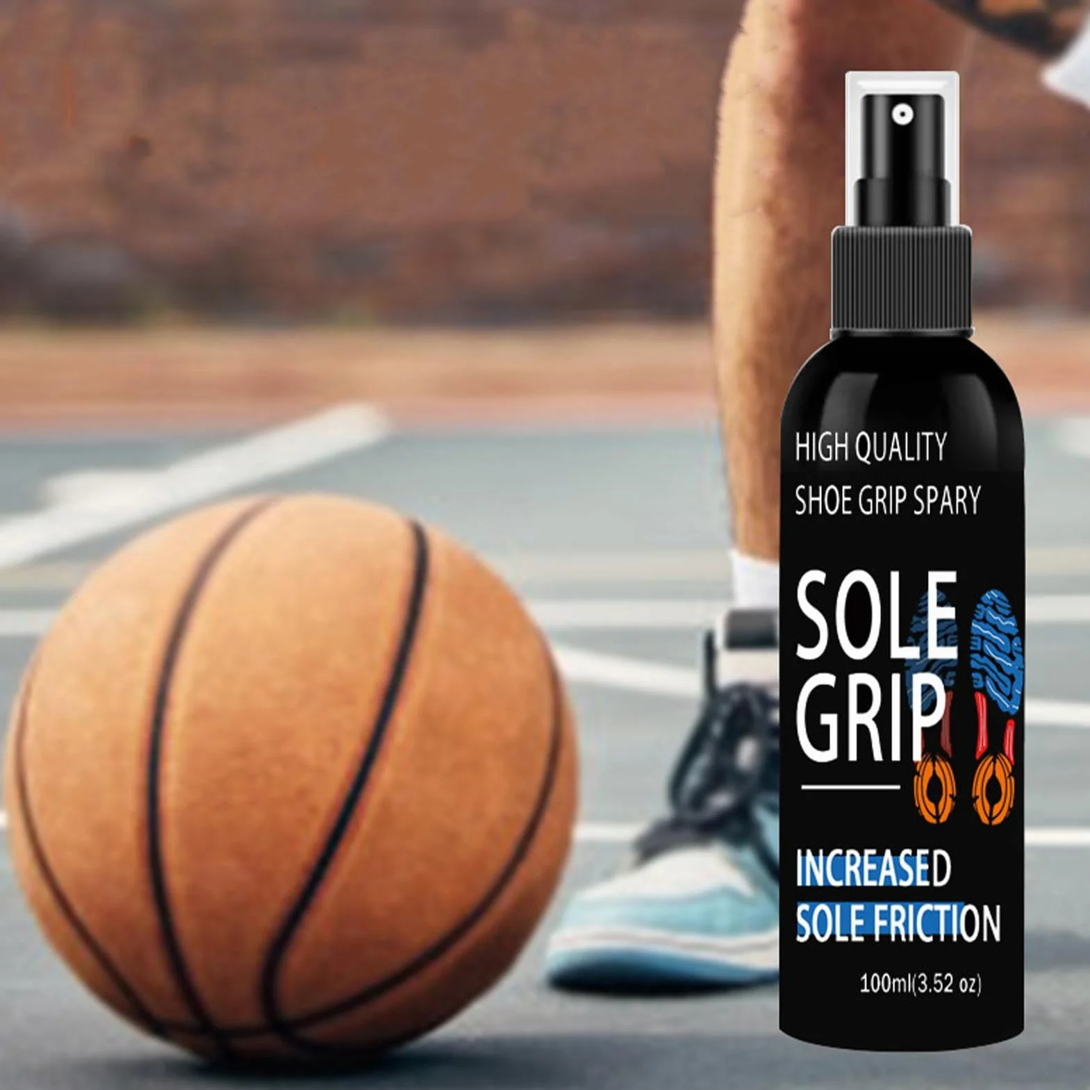 Sneaker Grip Spray | Basketball Shoe Grip Spray | Shoe Sole Traction Sprays | 100ml Shoe Grip Sprinkling | Sneaker Traction Enhancer | Provides Better Hold For Athletes During Fast Movements