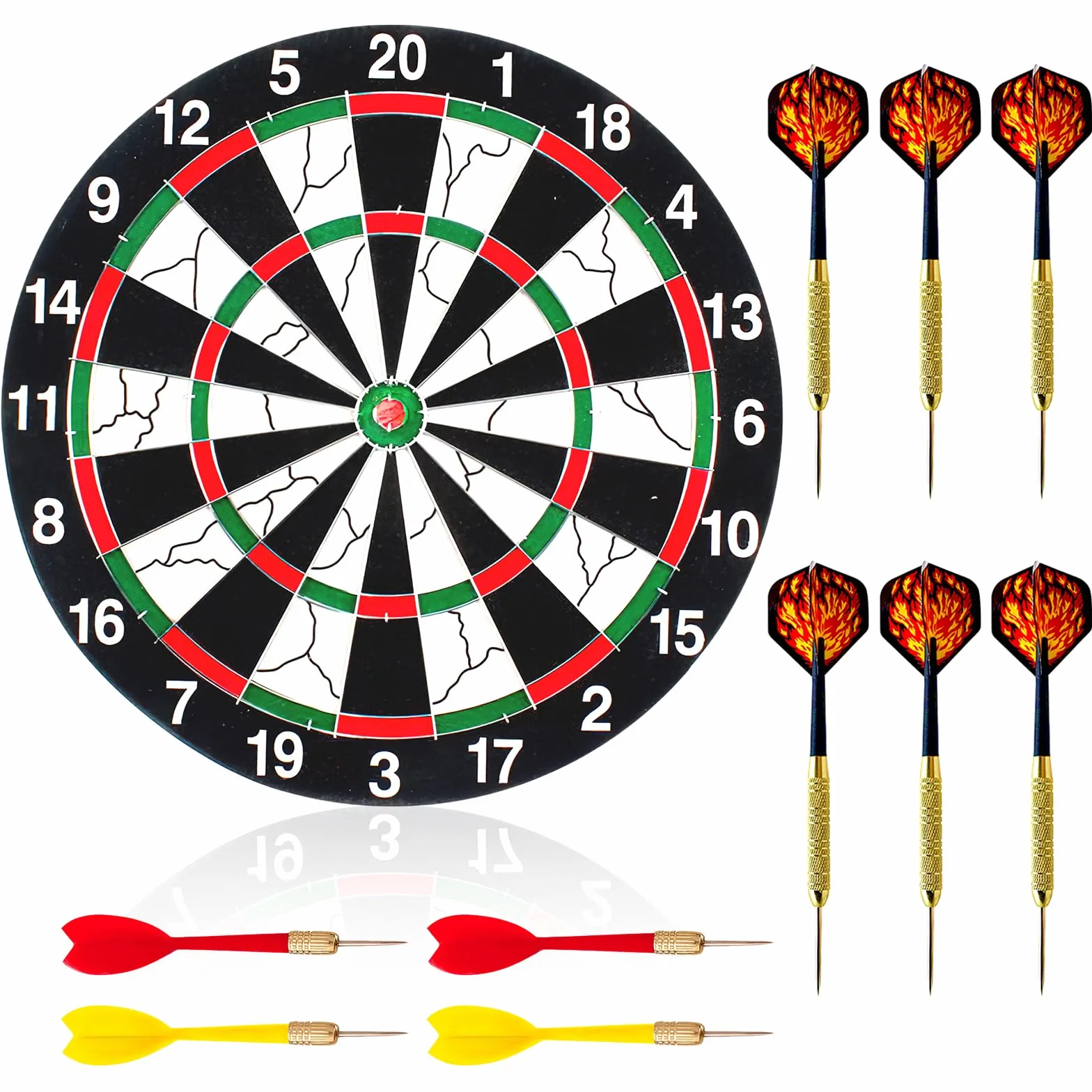 Profesjonalny zestaw tarczy do darta 30 x 30 cm z 10 rzutek – stal dart sizalowa z korkiem – klasyczna gra w darta