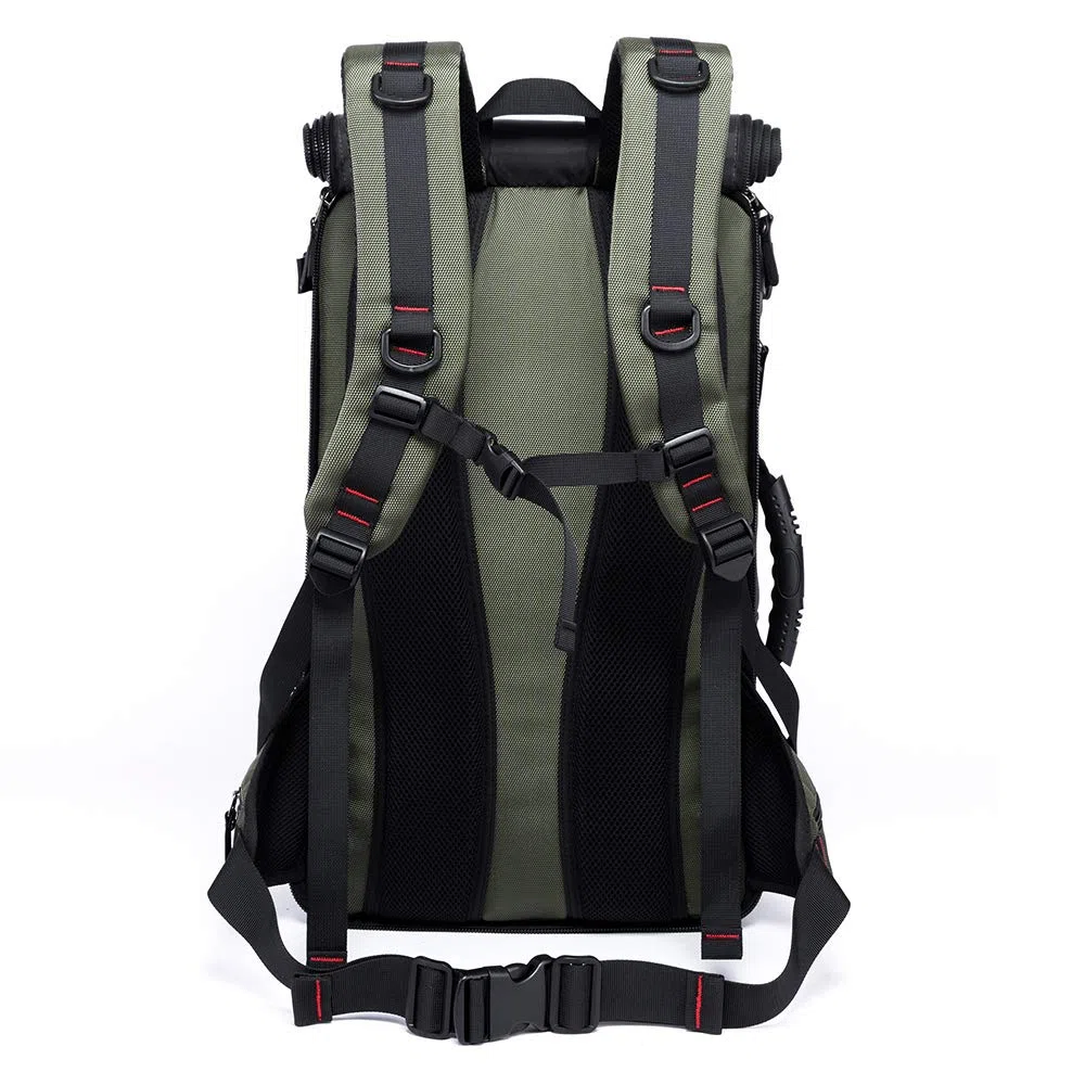 Plecak turystyczny 40 l, na zewnątrz, sport, podróże, fitness, trekking, 3 w 1, jako plecak, torba na ramię, duża wodoodporna torba antykradzieżowa z zamkiem, zielony, L