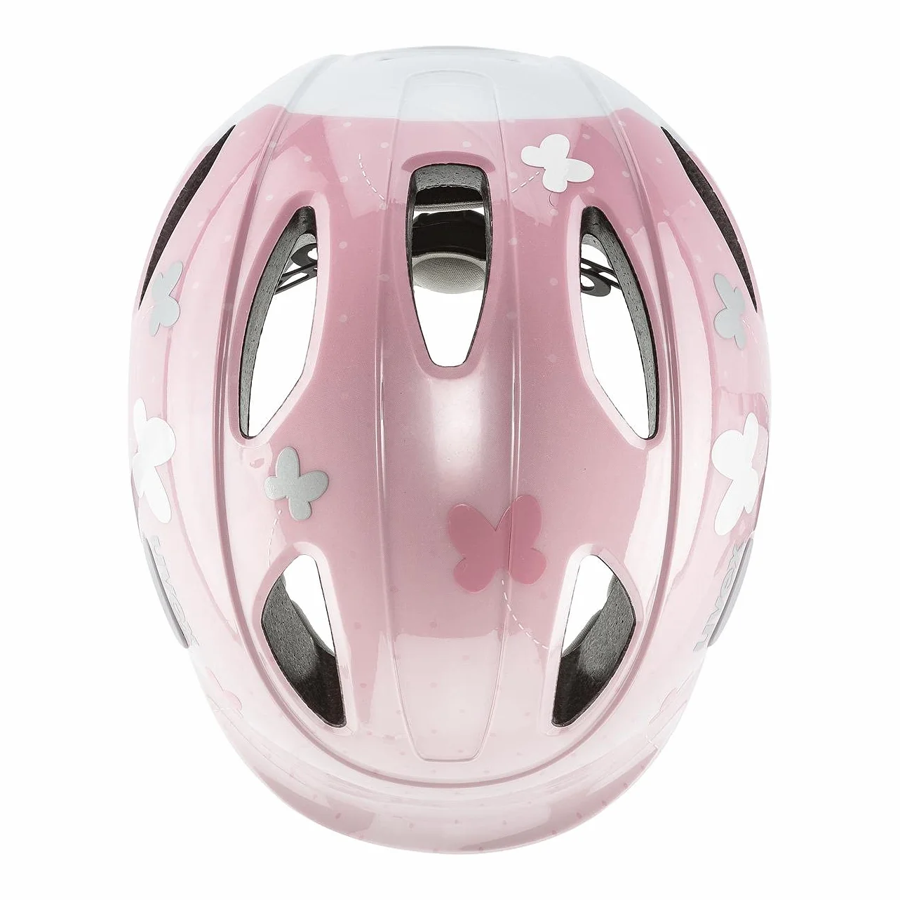 uvex oyo style - lekki kask rowerowy dla dzieci - indywidualna regulacja wielkości - możliwość zainstalowania światła LED - butterfly pink - 50-54 cm