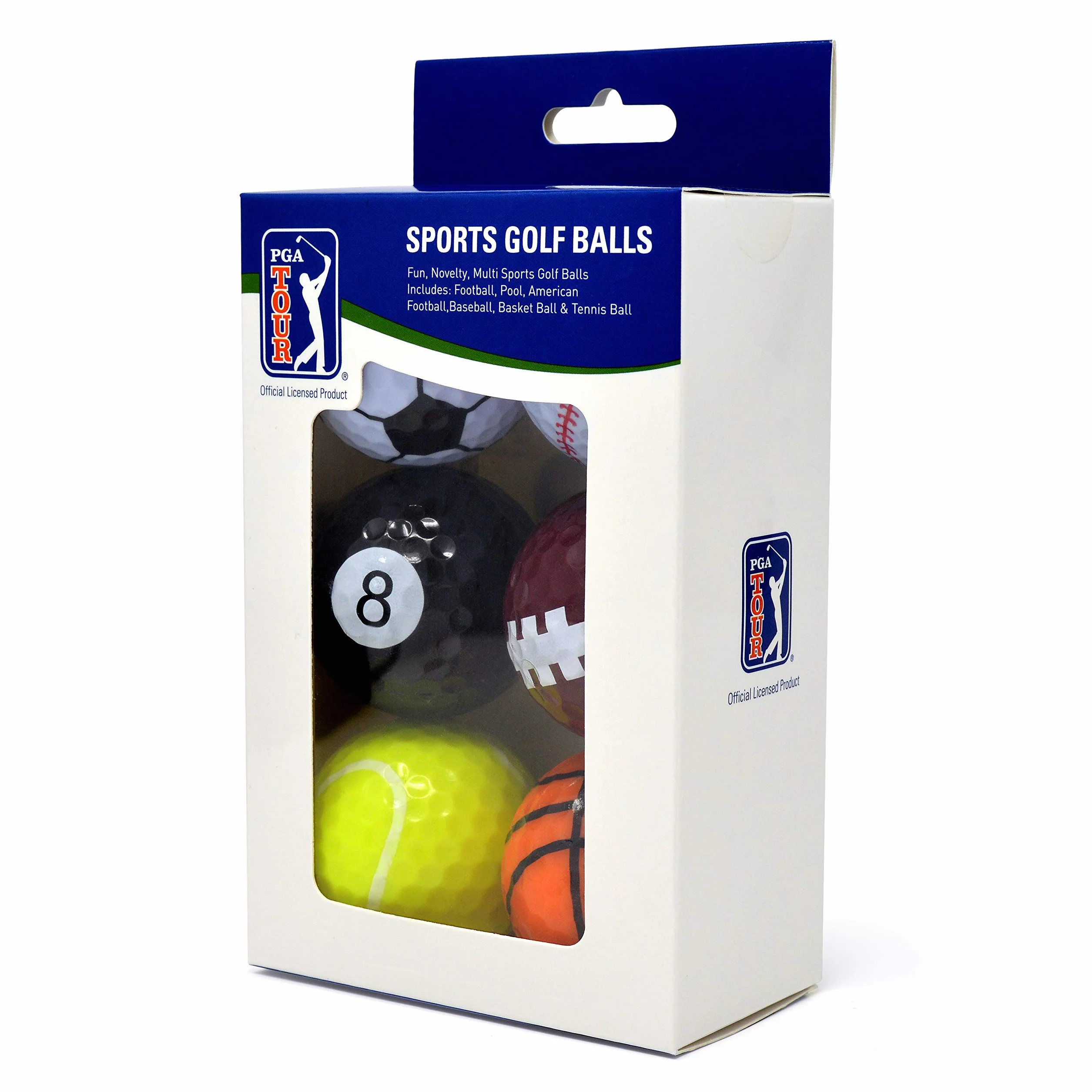 PGA TOUR zabawne sportowe piłki golfowe (zestaw 6 sztuk), unisex, wielokolorowe