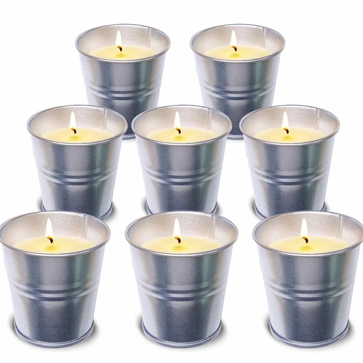 Citronella Candle Outdoor 8-pak świec Citronella, naturalny wosk sojowy o zapachu trawy cytrynowej, 70 ml, świece do ogrodu, na patio, piknik, kemping