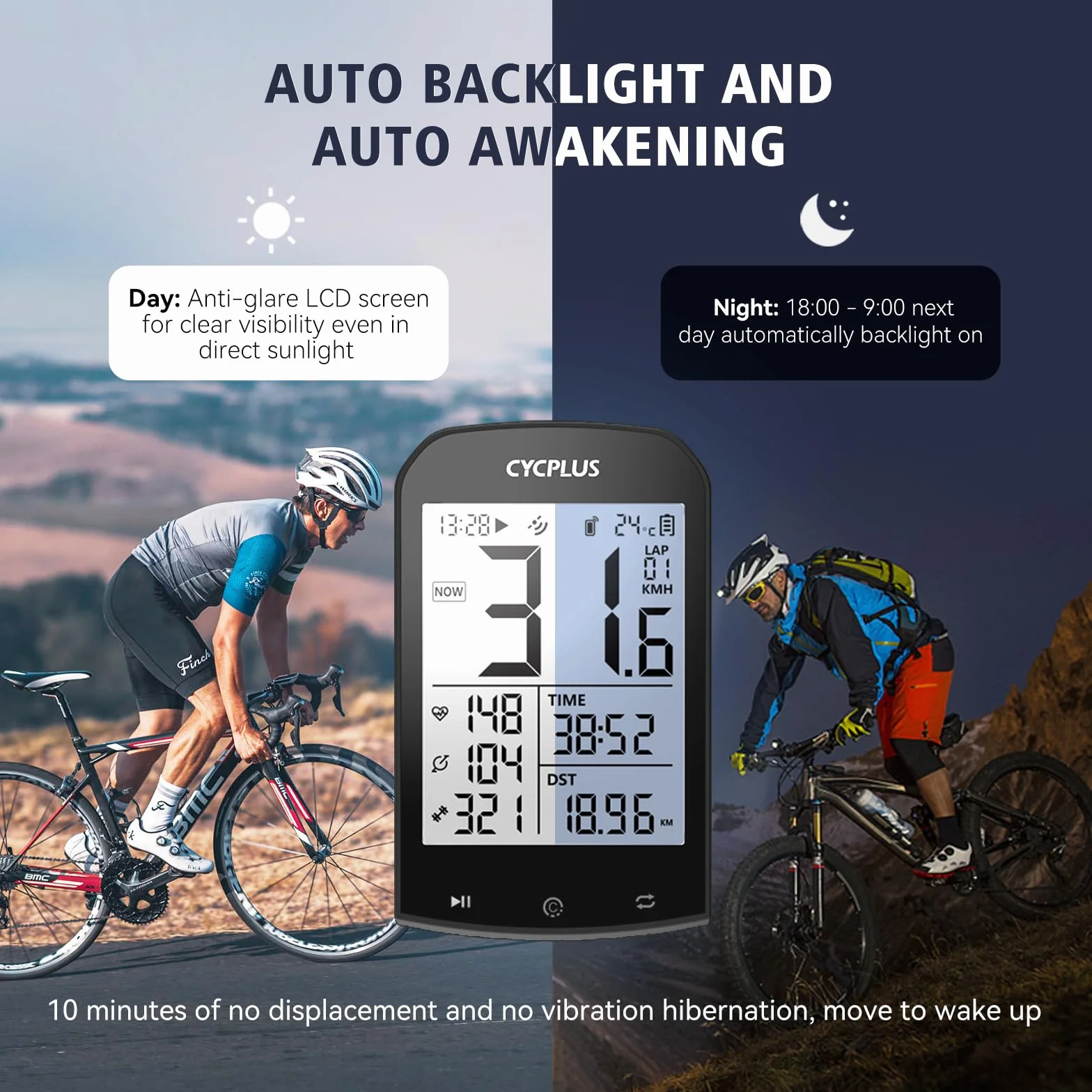 CYCPLUS Bezprzewodowy komputer rowerowy GPS 2,9" LCD ANT+ licznik kilometrów