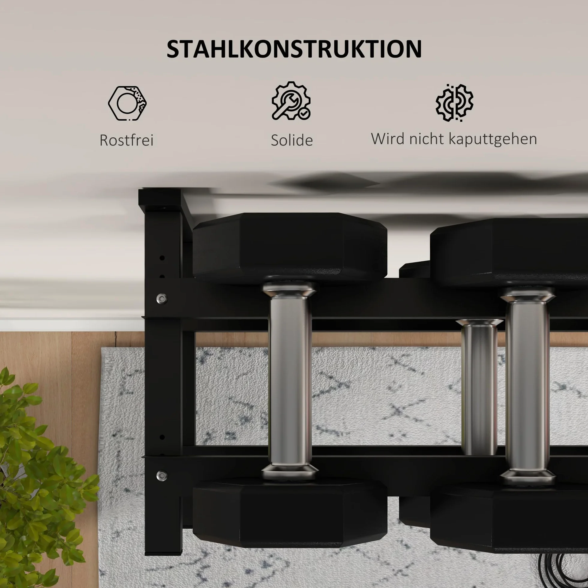 SPORTNOW Stojak na hantle stalowy 70 kg 98x40x35 cm czarny