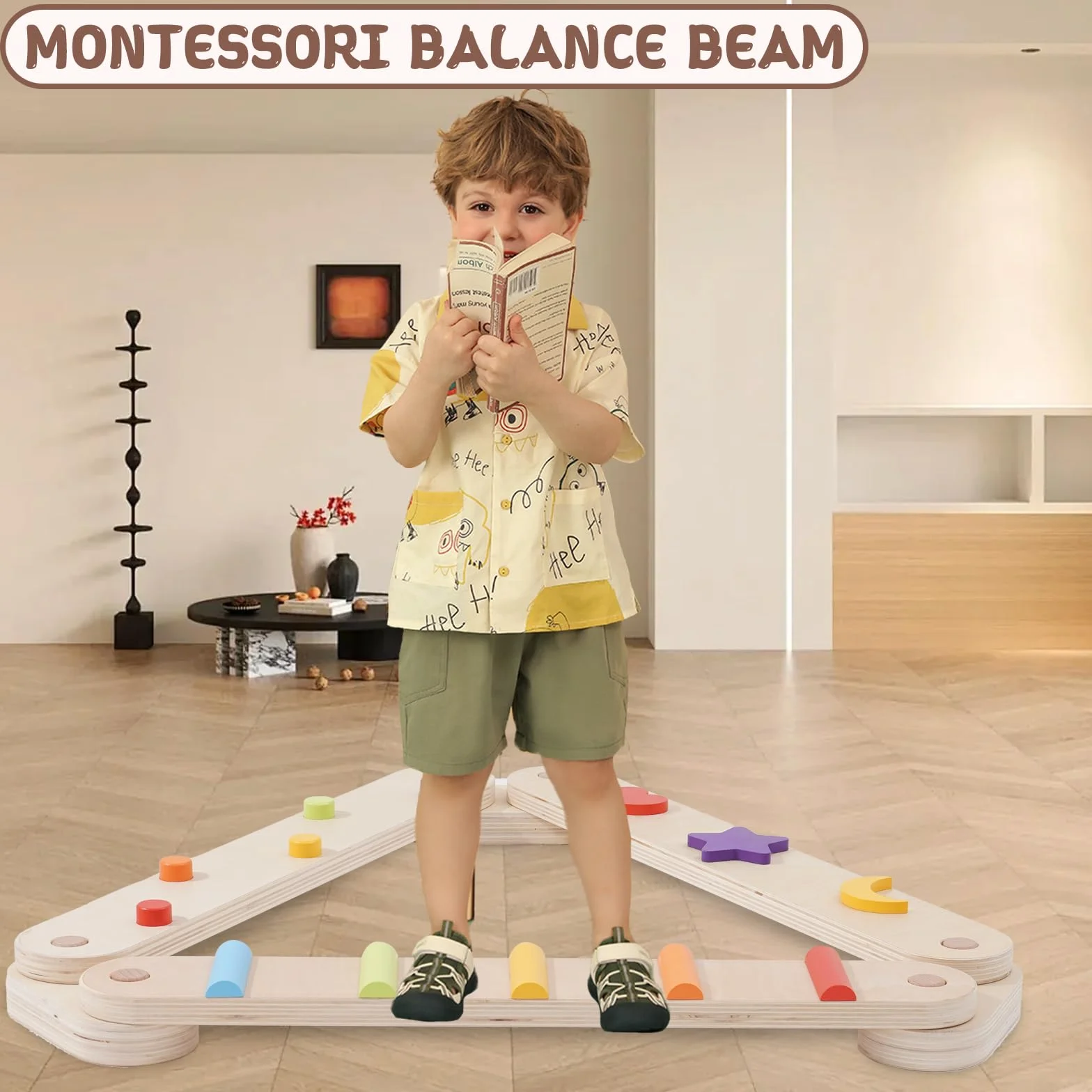 Belka Balansowa Montessori Kolorowe Kamienie Przeszkód Trening Równowagi 1 Rok+