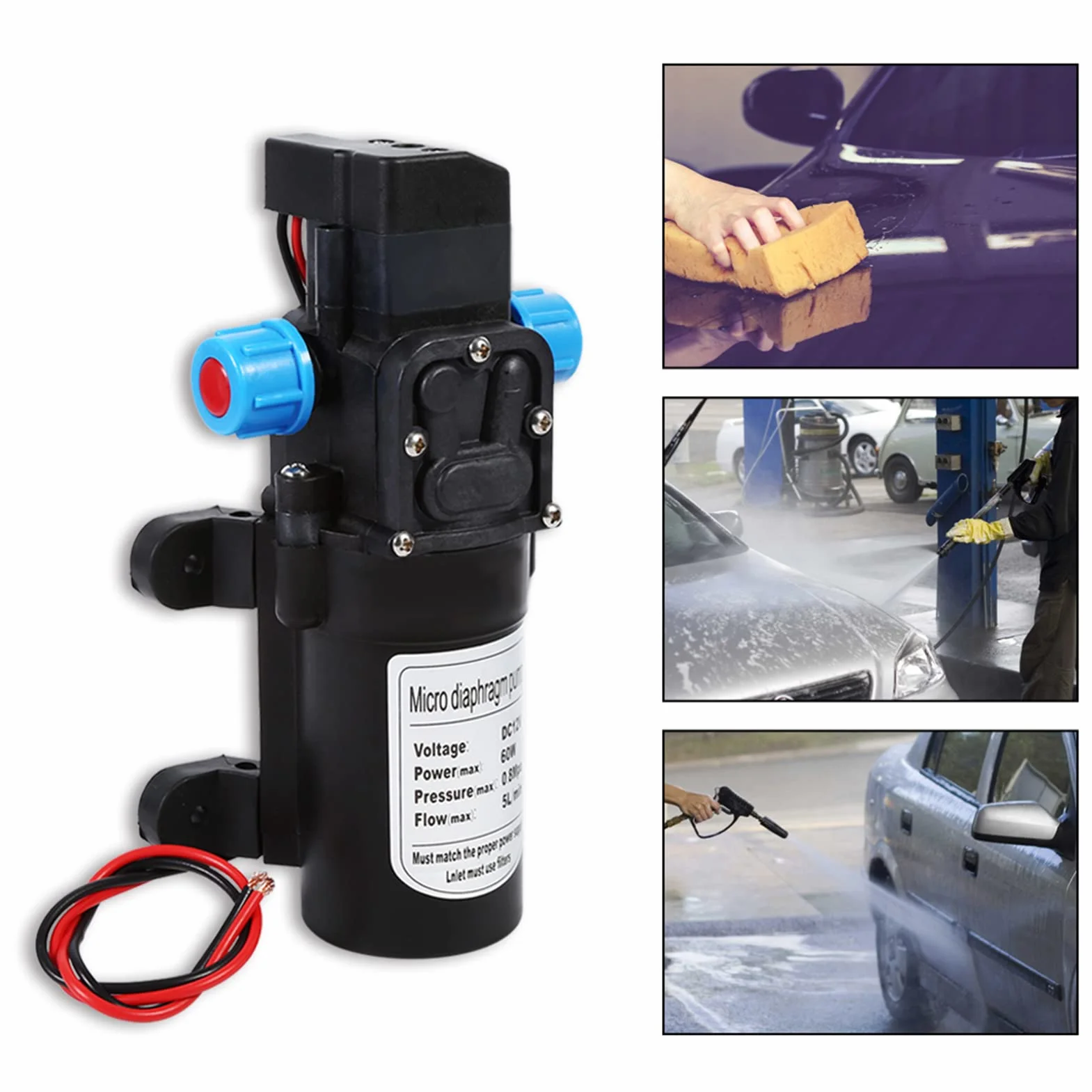 Wysokociśnieniowa pompa wodna 12 V - 5 l/min DC12V 116Psi Samozasysająca przyczepa kempingowa łódź kempingowa nawadnianie ogród nawadnianie