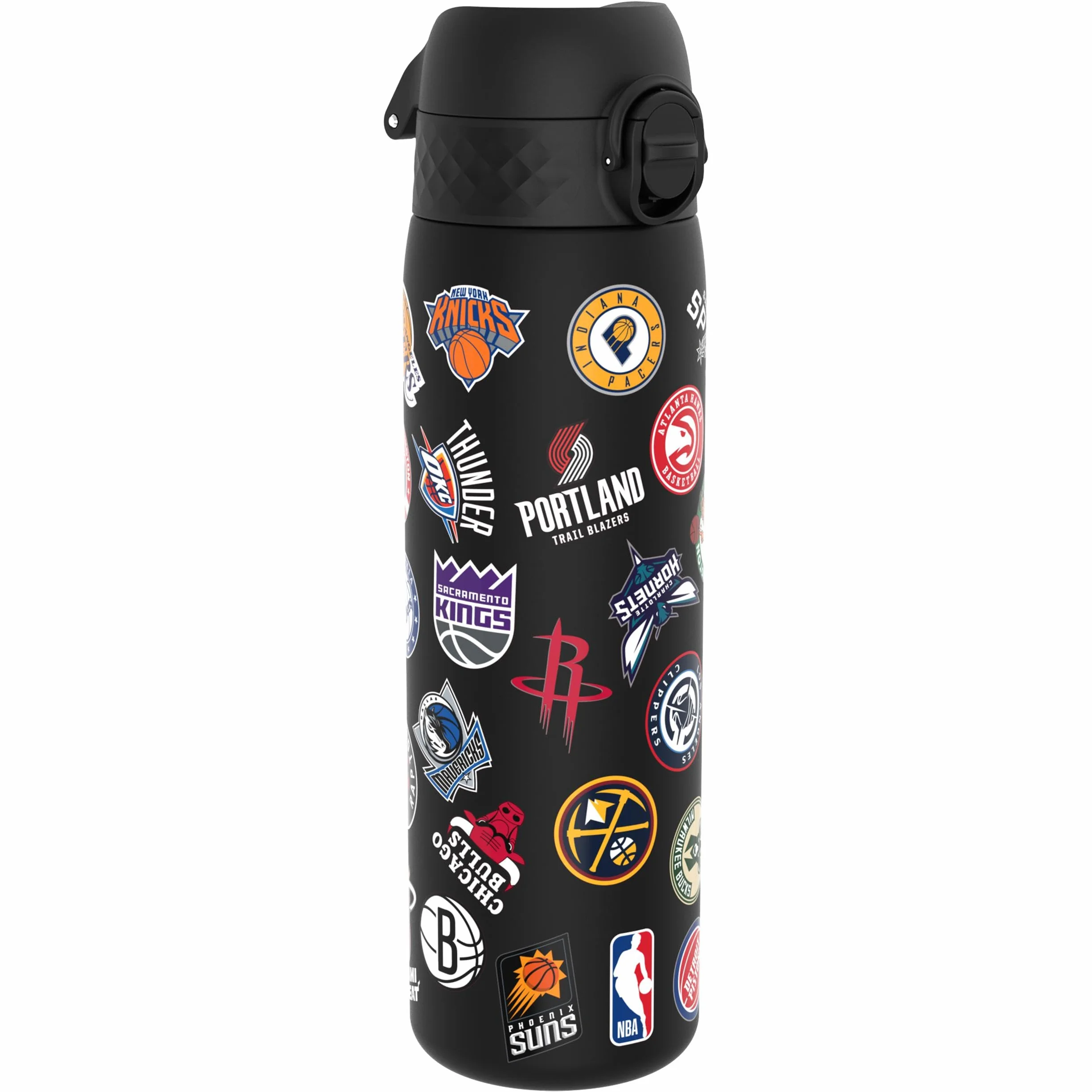 NBA Wiele Zespołów Butelka na Wodę, 500 ml/18 oz, Szczelna, Łatwe Otwieranie, Bezpieczny Zamek, Można Myć w Zmywarce, Bez BPA, Higieniczne Pokrycie, Uchwyt do Przenoszenia, Łatwa Czyszczenie