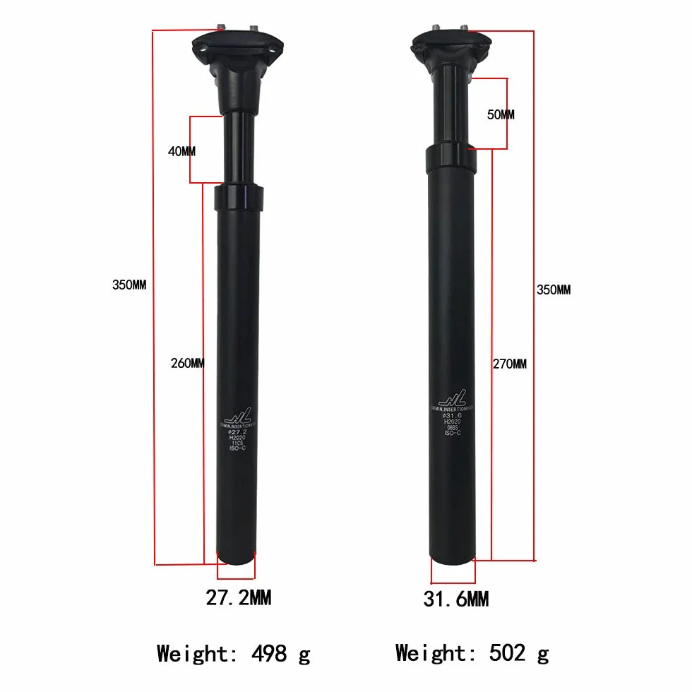 Zoom- Czarna sztyca podsiodłowa 27,2/28,6/30,0/30,4/30,9/31,6/33,9 x 350 mm sztyca podsiodłowa