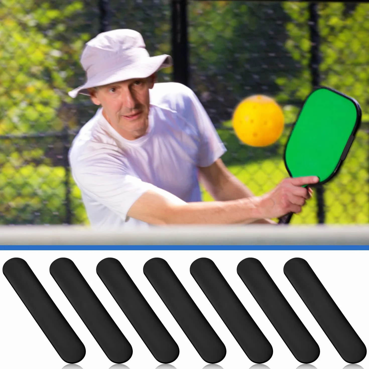 20szt Tasma Olowiana Pickleball, Obciazona 3g Tasma Olowiana do Wiosla Pickleball Samoprzylepna Tasma Olowiana Akcesoria do Oslony Krawedzi Wiosla, Zwieksz Moc i Predkosc Obrotu (Czarny)
