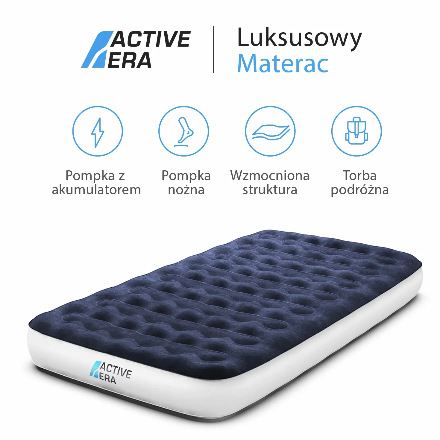 Active Era Materac Dmuchany Samopompujący 200x100cm Wodoodporny