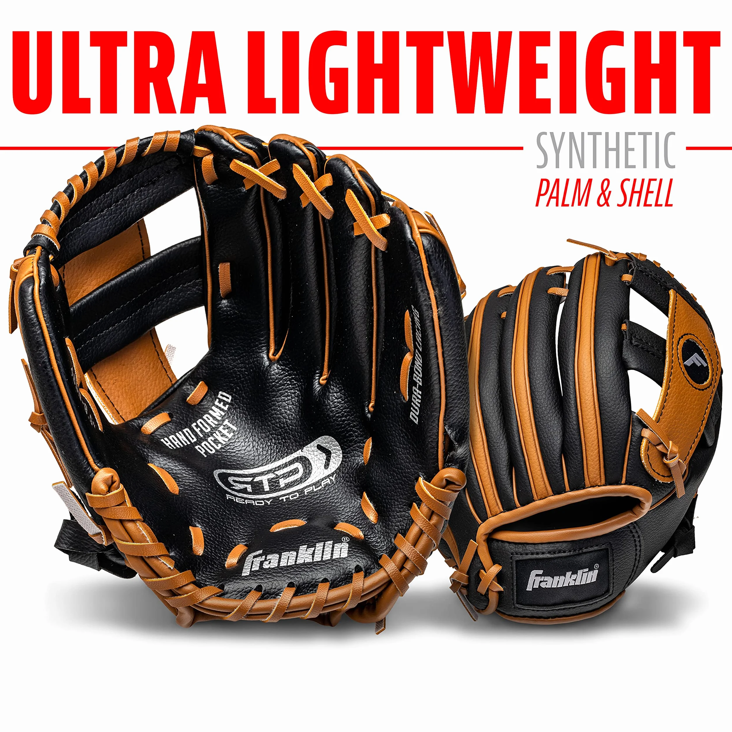 Franklin Sports RTP Youth Teeball zestaw rękawiczek baseballowych dla chłopców i dziewcząt, 24 cm
