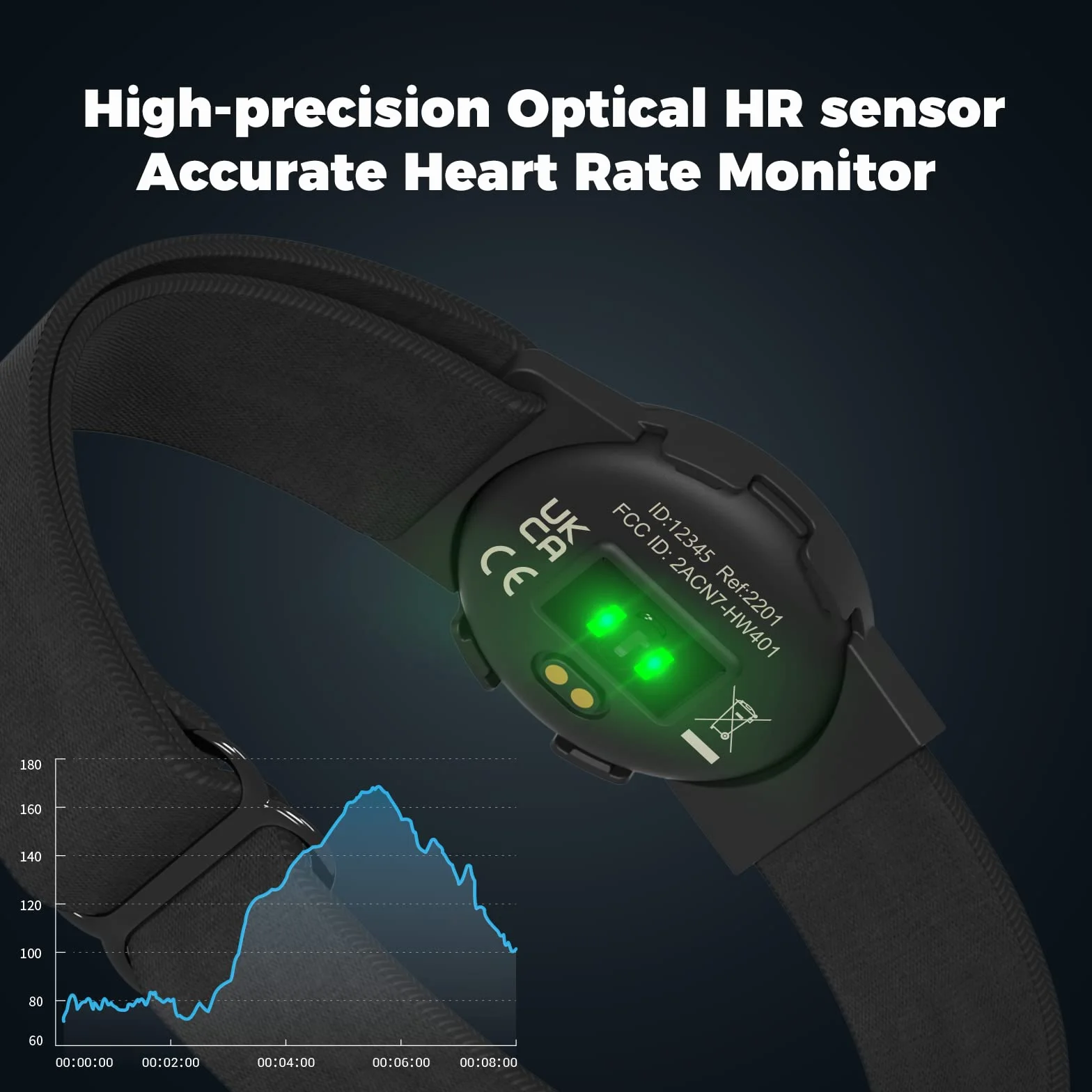Moofit HW401 opaska na ramię z pulsometrem wodoodporny IP67 Bluetooth ANT+ ładowalna optyczna bransoletka z czujnikiem tętna działa z Wahoo Strava