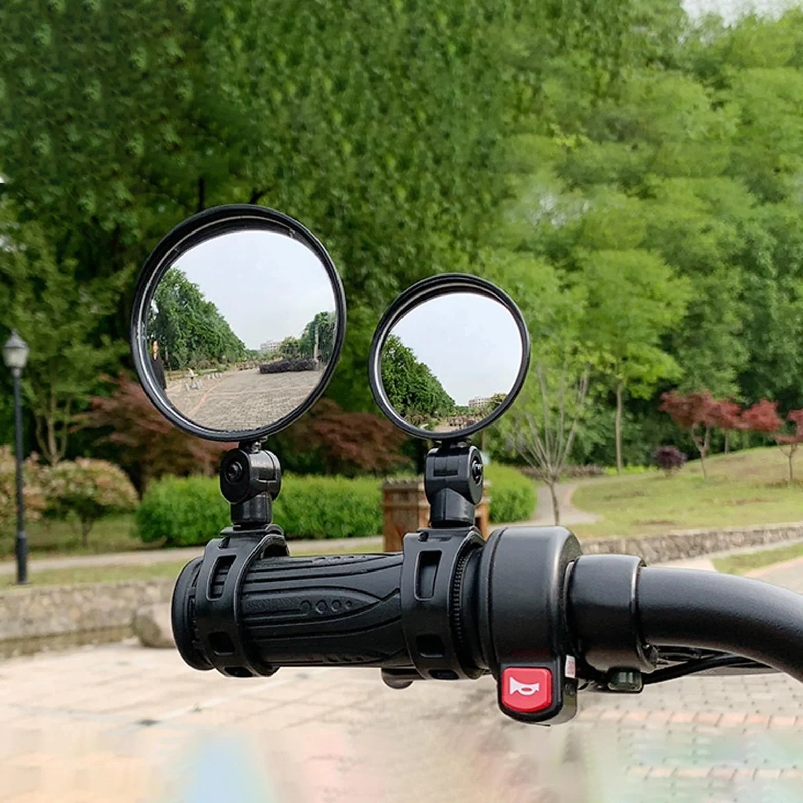 Lusterko rowerowe, obracane o 360°, składane lusterko na kierownicę, 15-35 mm, do roweru elektrycznego z lewej strony, do roweru wyścigowego, skutera górskiego, 2 szt.