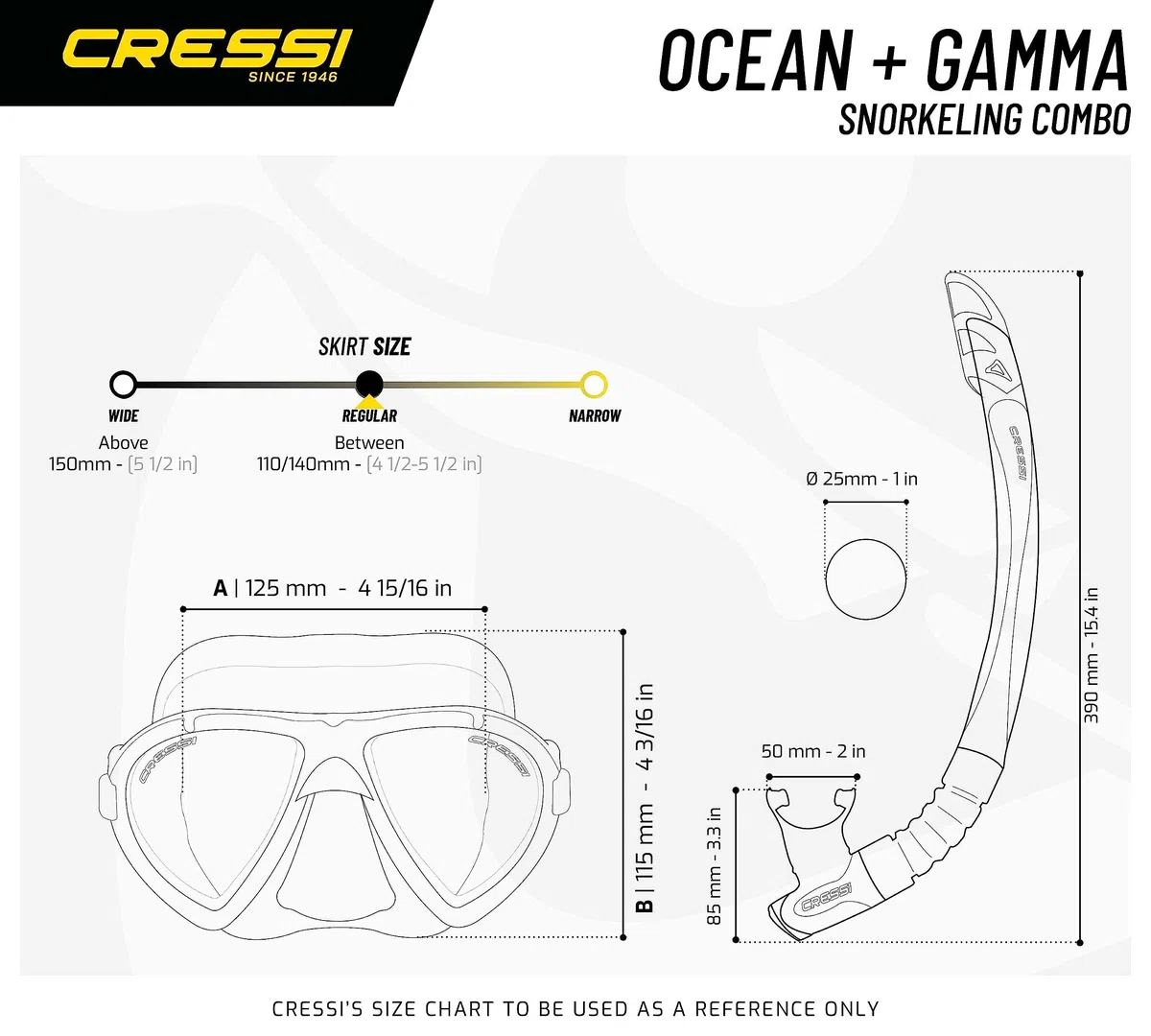 Cressi Ocean Vip zestaw do snorkelingu – włoski
