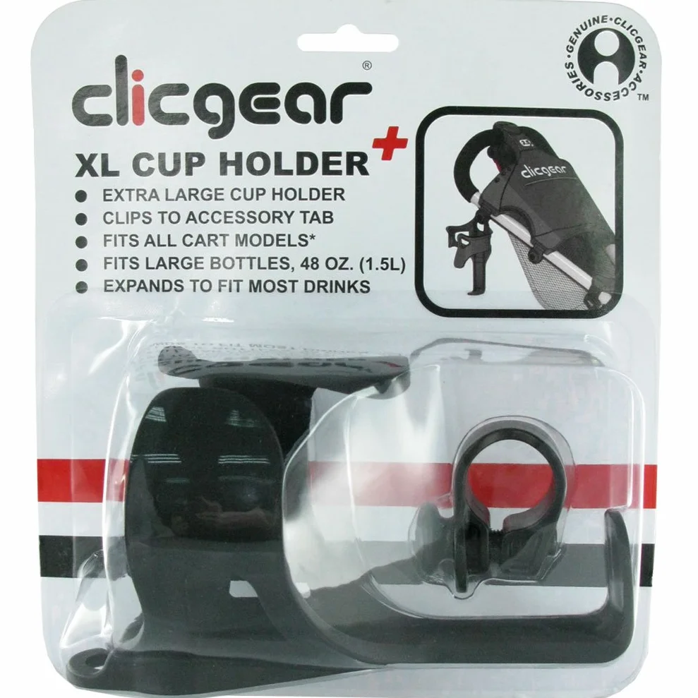 Clicgear Uchwyt na kubek na wózek golfowy XL, czarny